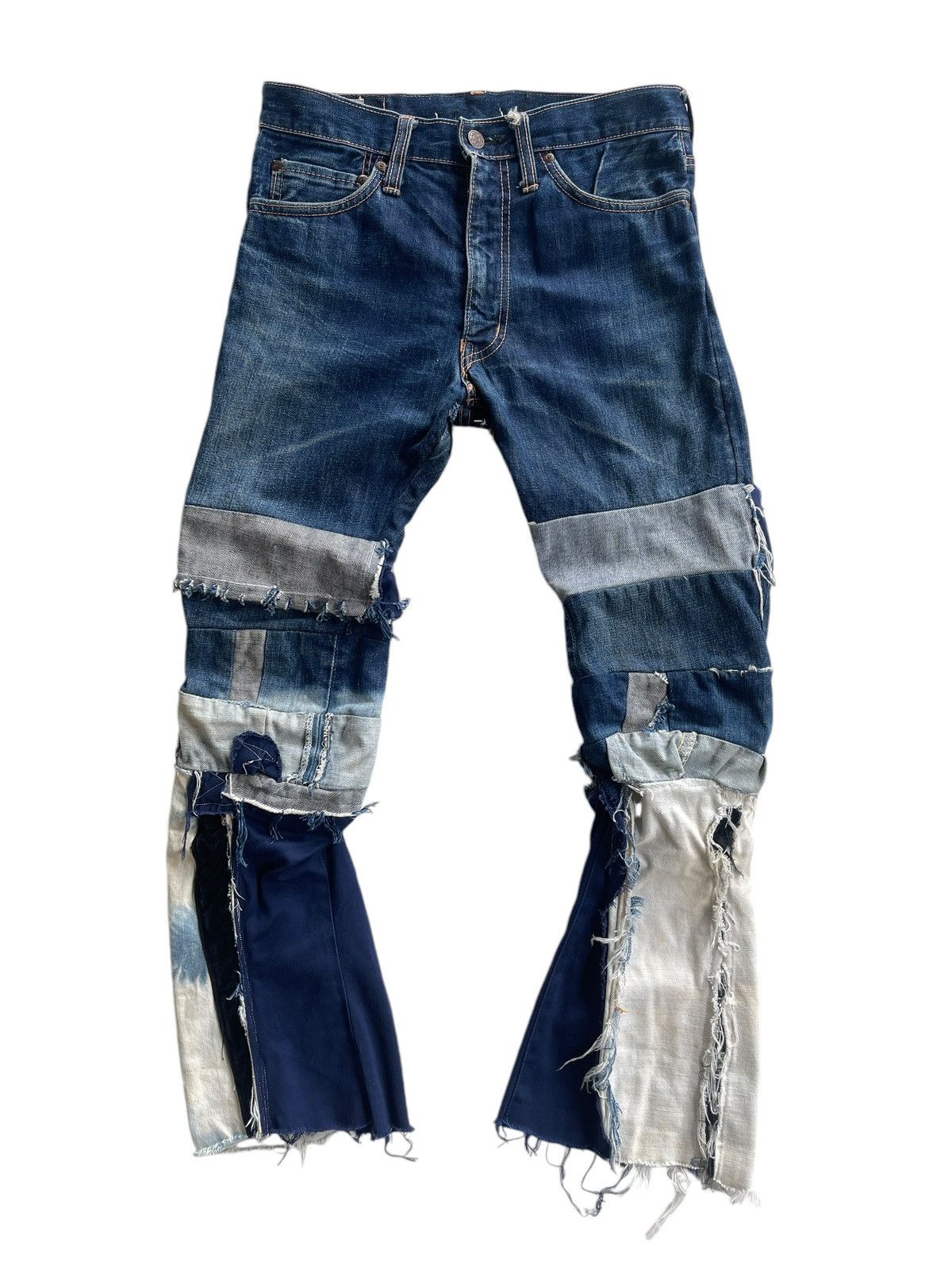 Vintage Vintage WestRider Remake Patchwork Distressed Flare Size 29" - 1 Thumbnail