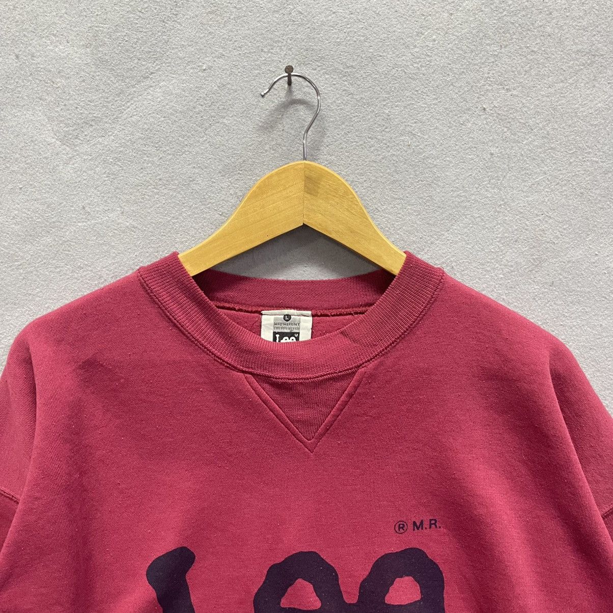 Lee Vintage Lee Big Logo Crewneck Sweatshirt Red Made in USA Size US M / EU 48-50 / 2 - 2 Thumbnail