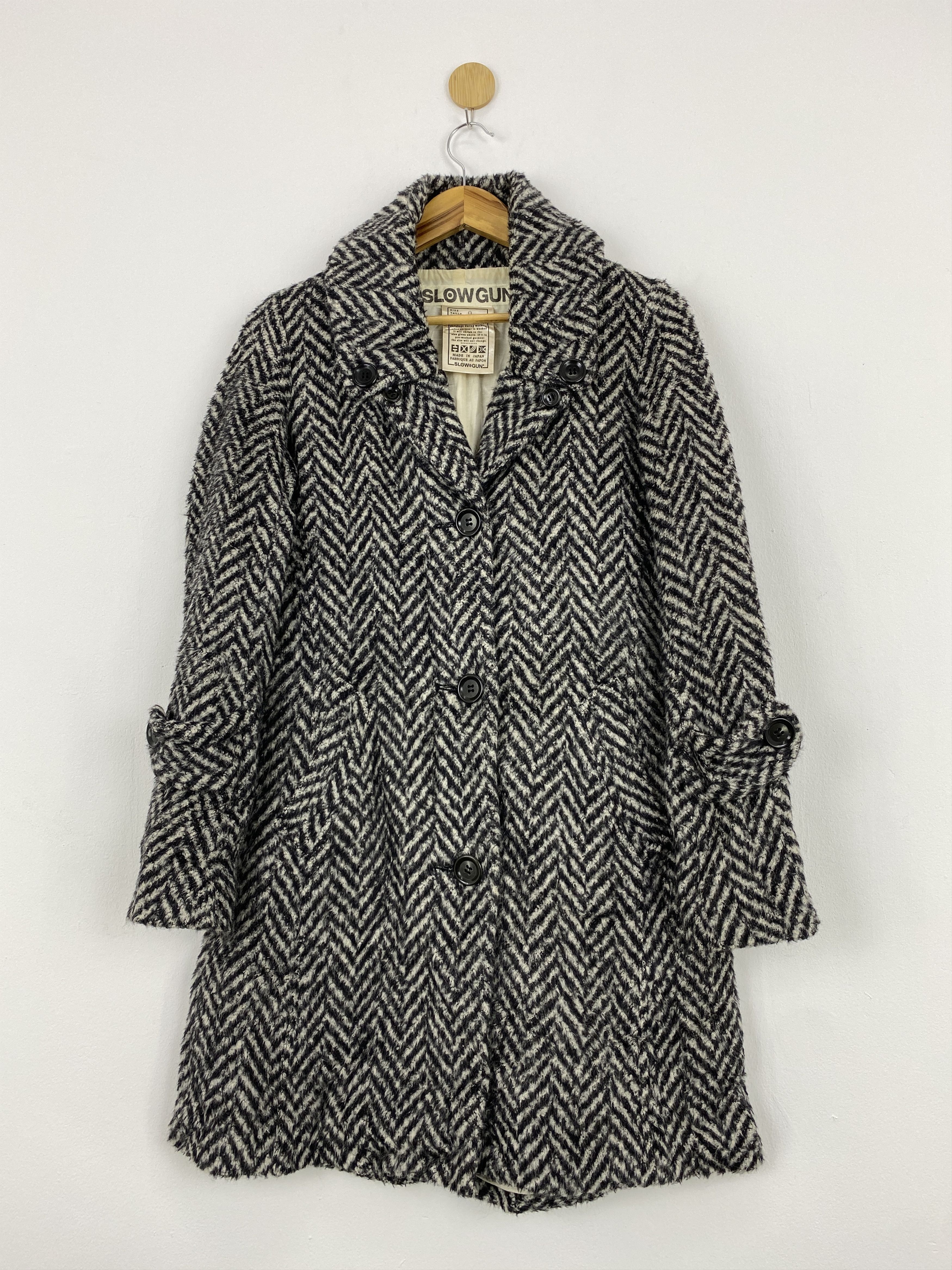 Japanese Brand Vintage Japanese Brand Slow Gun Wool Long Jacket J1732 Size US XS / EU 42 / 0 - 1 Thumbnail