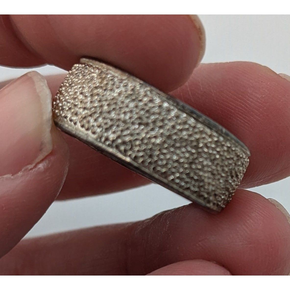 Other Wide Band Textured Silver-Tone Ring Size 9.5 Size ONE SIZE - 3 Thumbnail