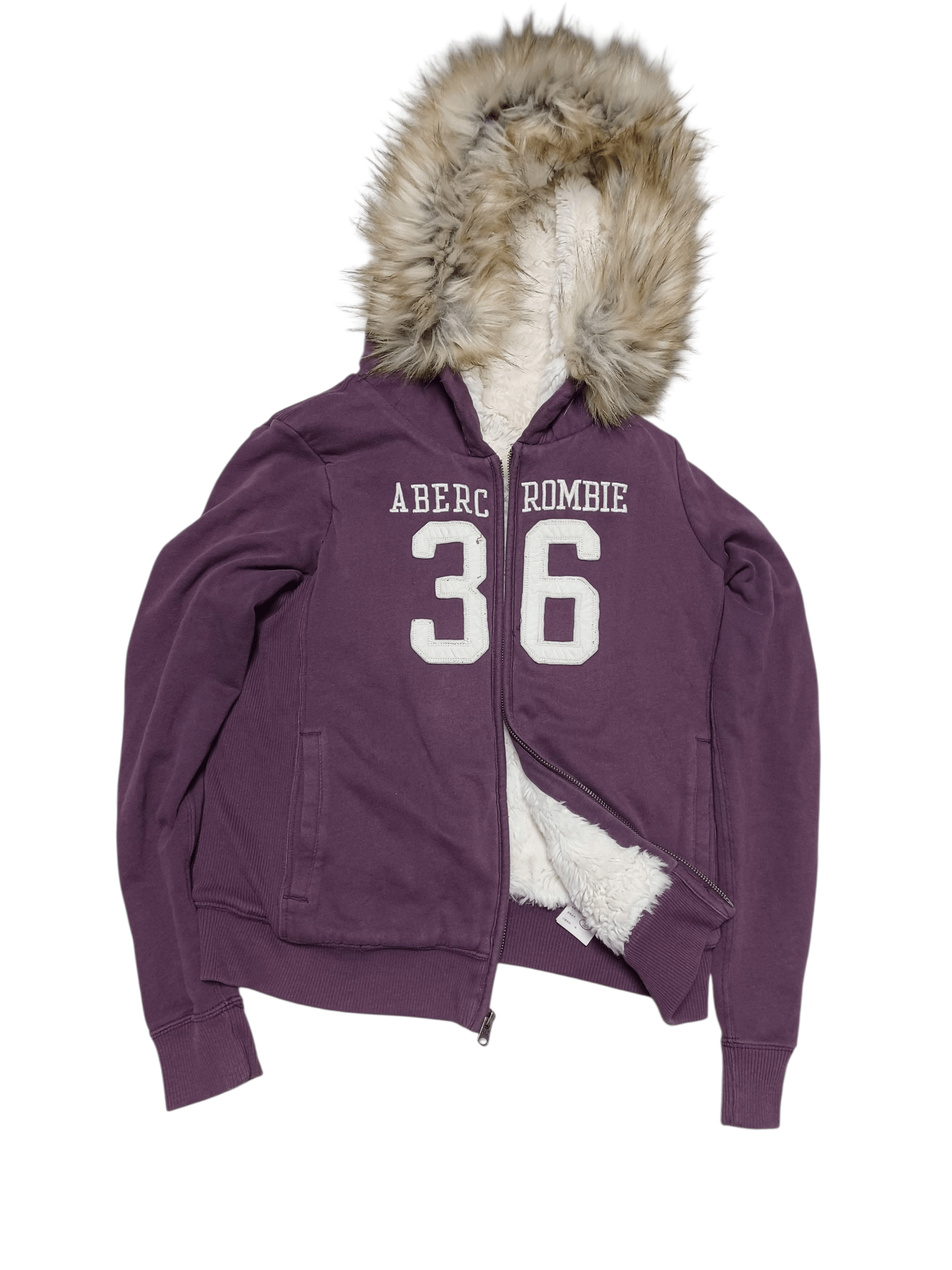 Abercrombie & Fitch ABERCROMBIE FITCH FAUX FUR LADY`S WARM ZIP HOODIE Size S / US 4 / IT 40 - 1 Thumbnail