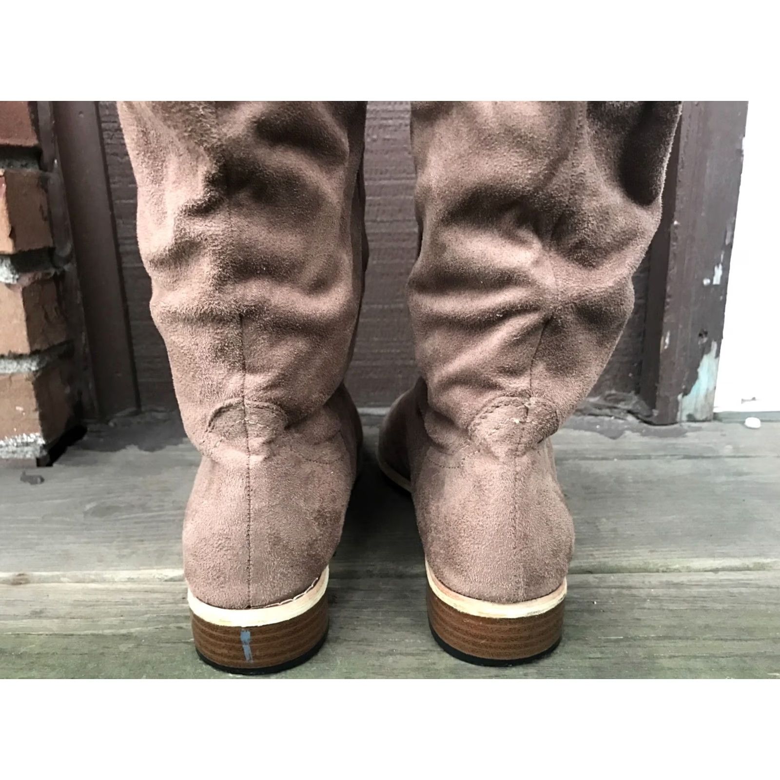 Vintage VINTAGE Charles Albert New-2345 Womens 9 Tan Microfiber KneeHigh Boots-432 Casual PullOn Desert Tan Womens Boots Size US 9 / IT 39 - 3 Thumbnail