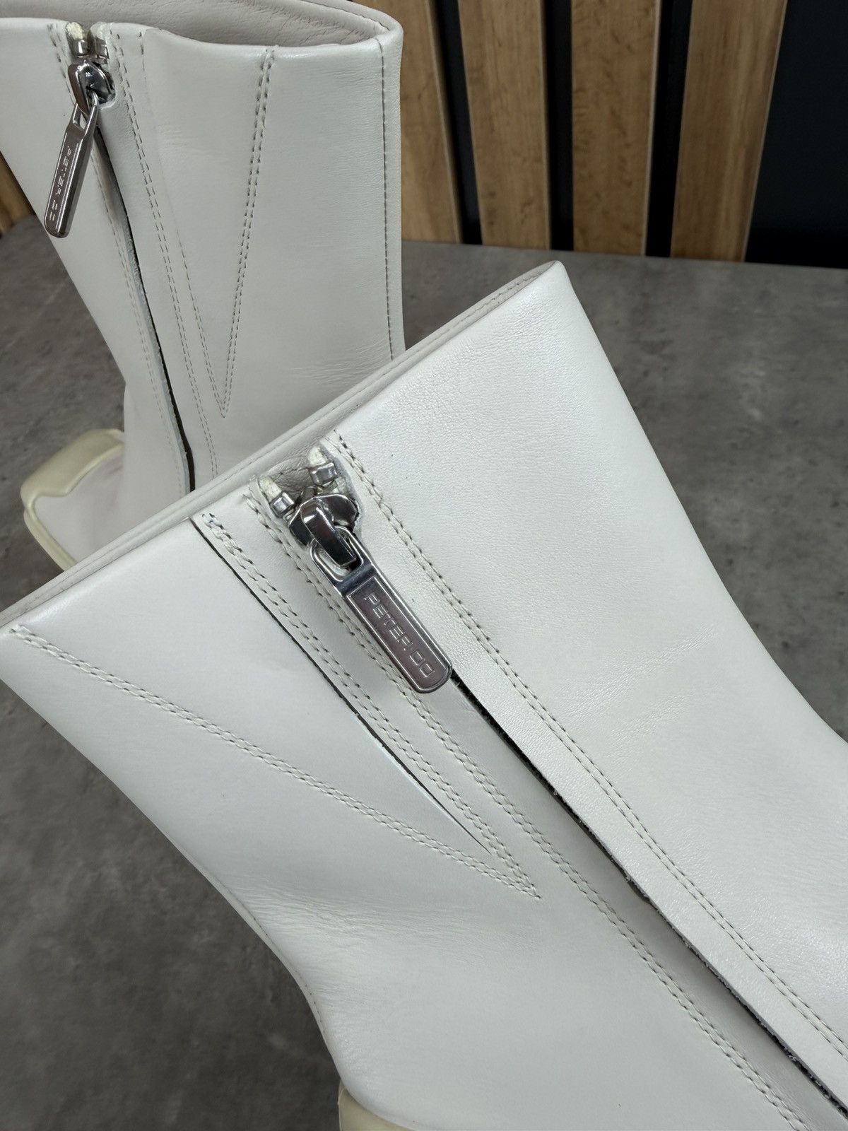 Peter Do at.kollektive x Peter Do Leather Platform Ankle Boots White Size US 10 / IT 40 - 15 Thumbnail