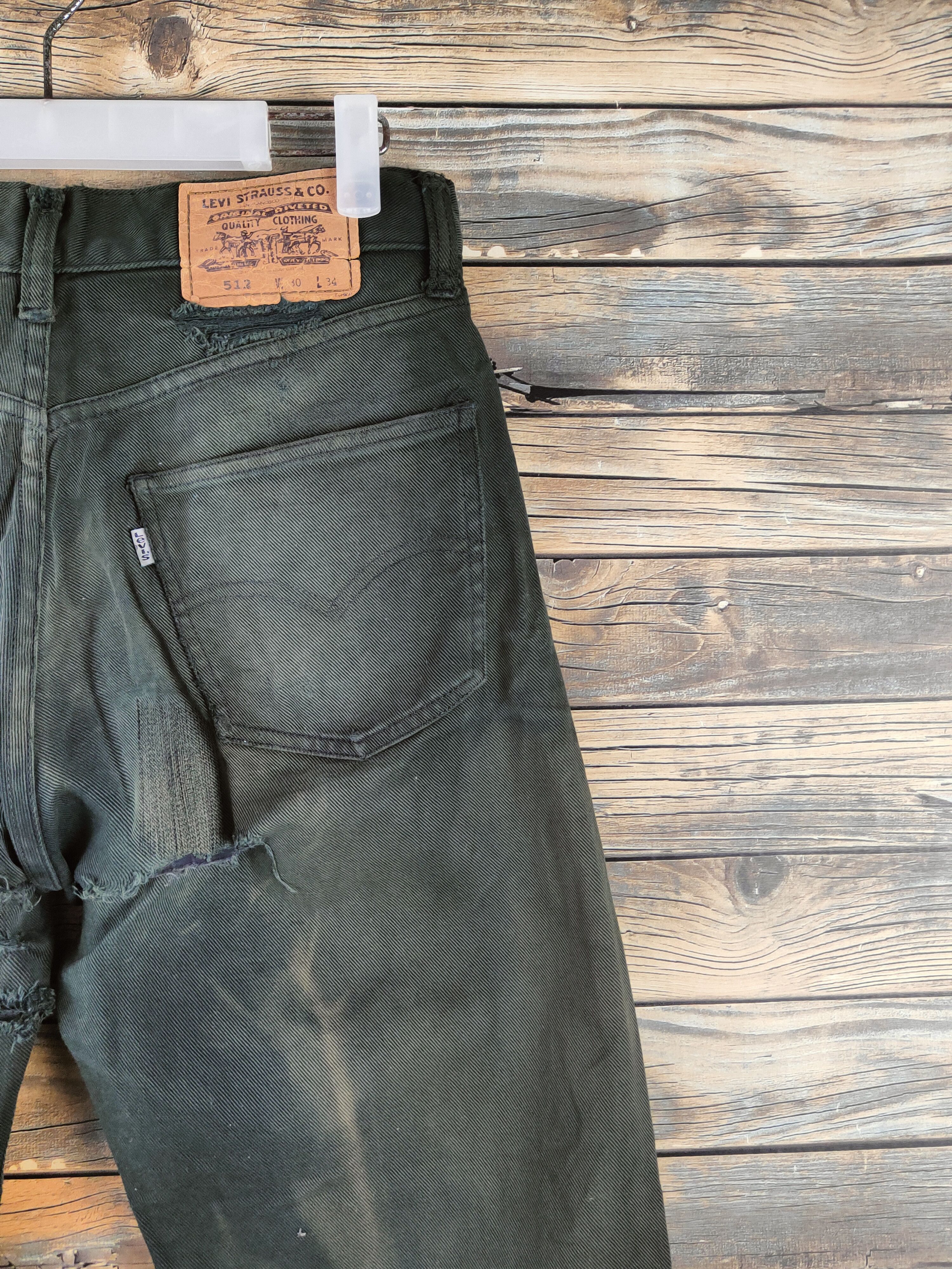 Levi's Levi's Black Distressed ripped vintage denim Jeans #S2819 Size US 30 / EU 46 - 11 Thumbnail