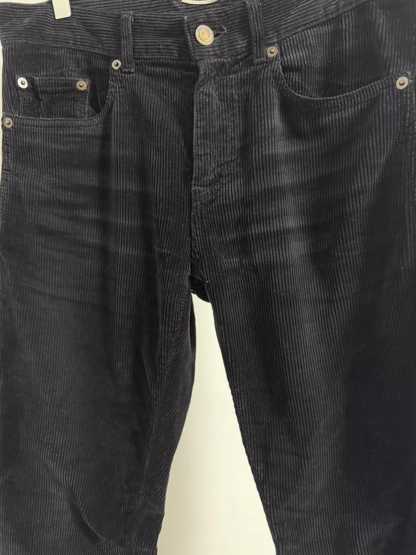 Saint Laurent Paris SLP15FW Corduroy Cat Whisker Wash Black Jeans Size US 28 / EU 44 - 3 Thumbnail