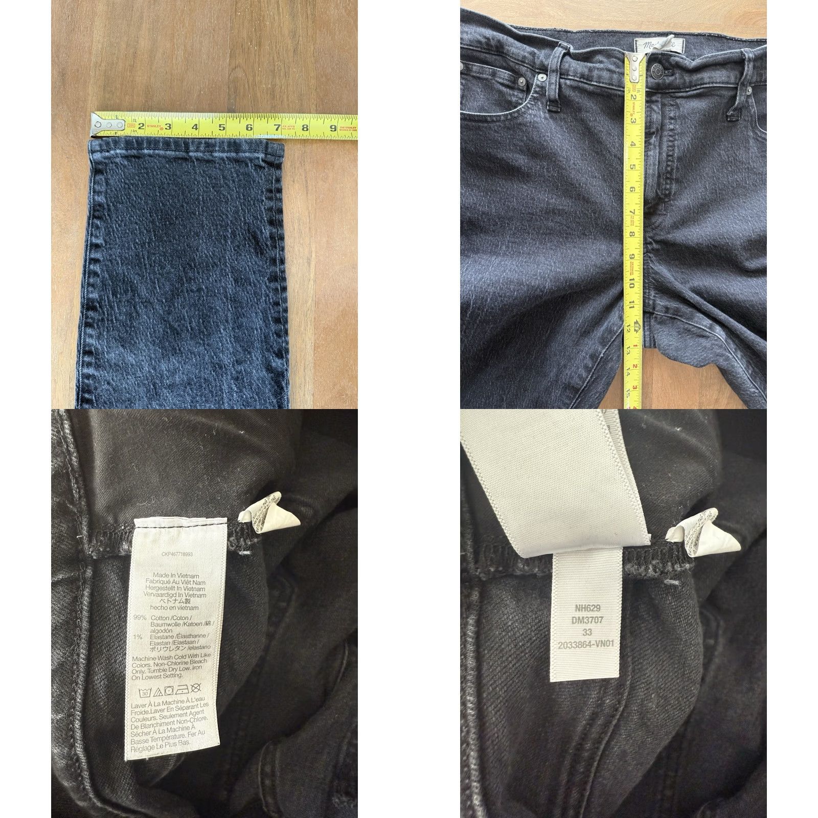 Madewell Madewell Jeans Women 33 Black Denim 5-Pocket Modern Tapered High Rise Vintage Style Shirt? Size 24" / US 00 / IT 34 - 8 Thumbnail