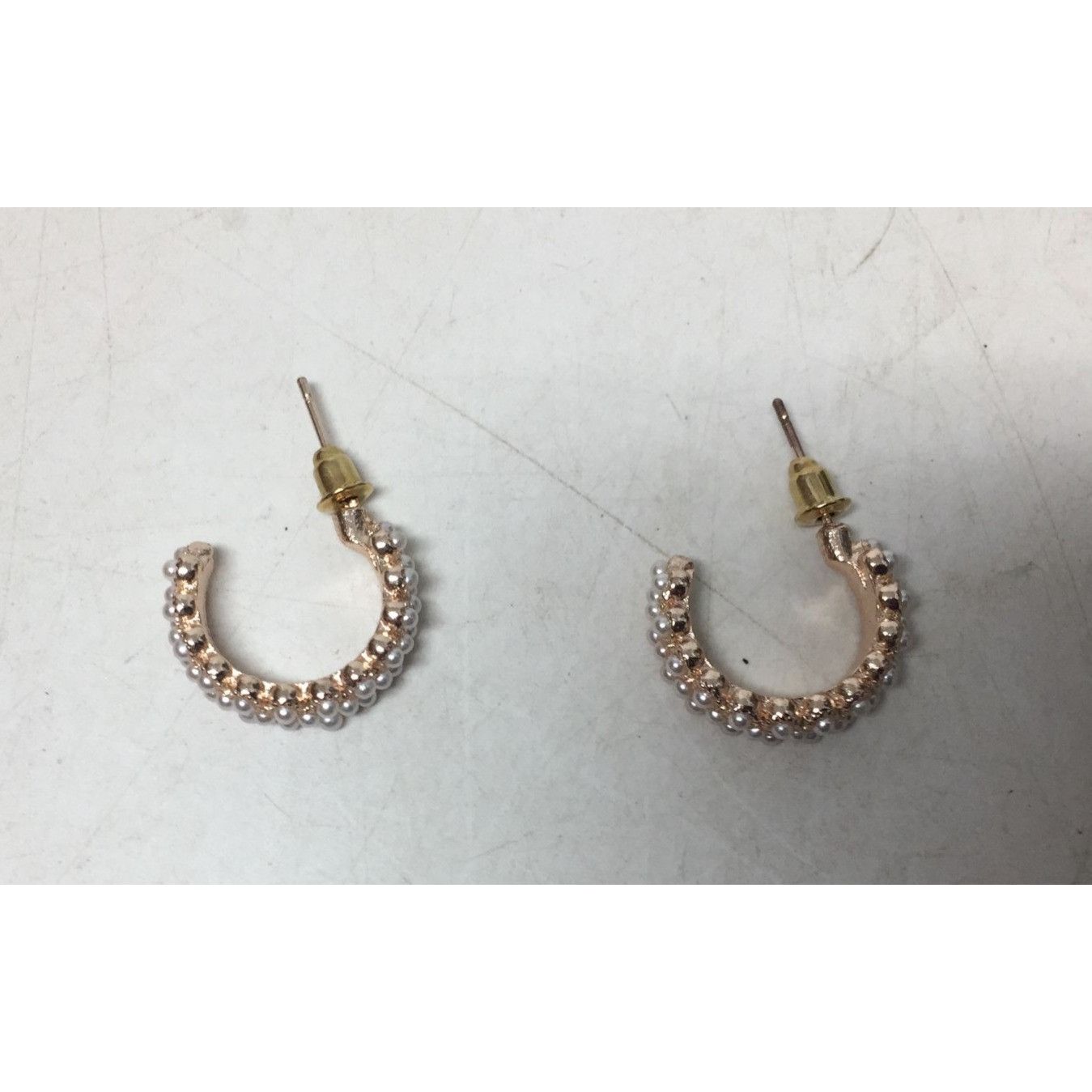Other Women's Rose Gold Hoop Earrings with White Faux Pearl/Beads Size ONE SIZE - 8 Thumbnail