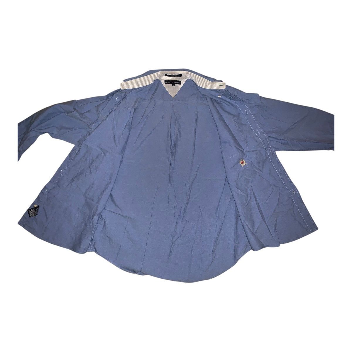 Tommy Hilfiger Y2K Mens Tommy Hilfiger Blue Long Sleeve Button Up Shirt Size US L / EU 52-54 / 3 - 3 Thumbnail