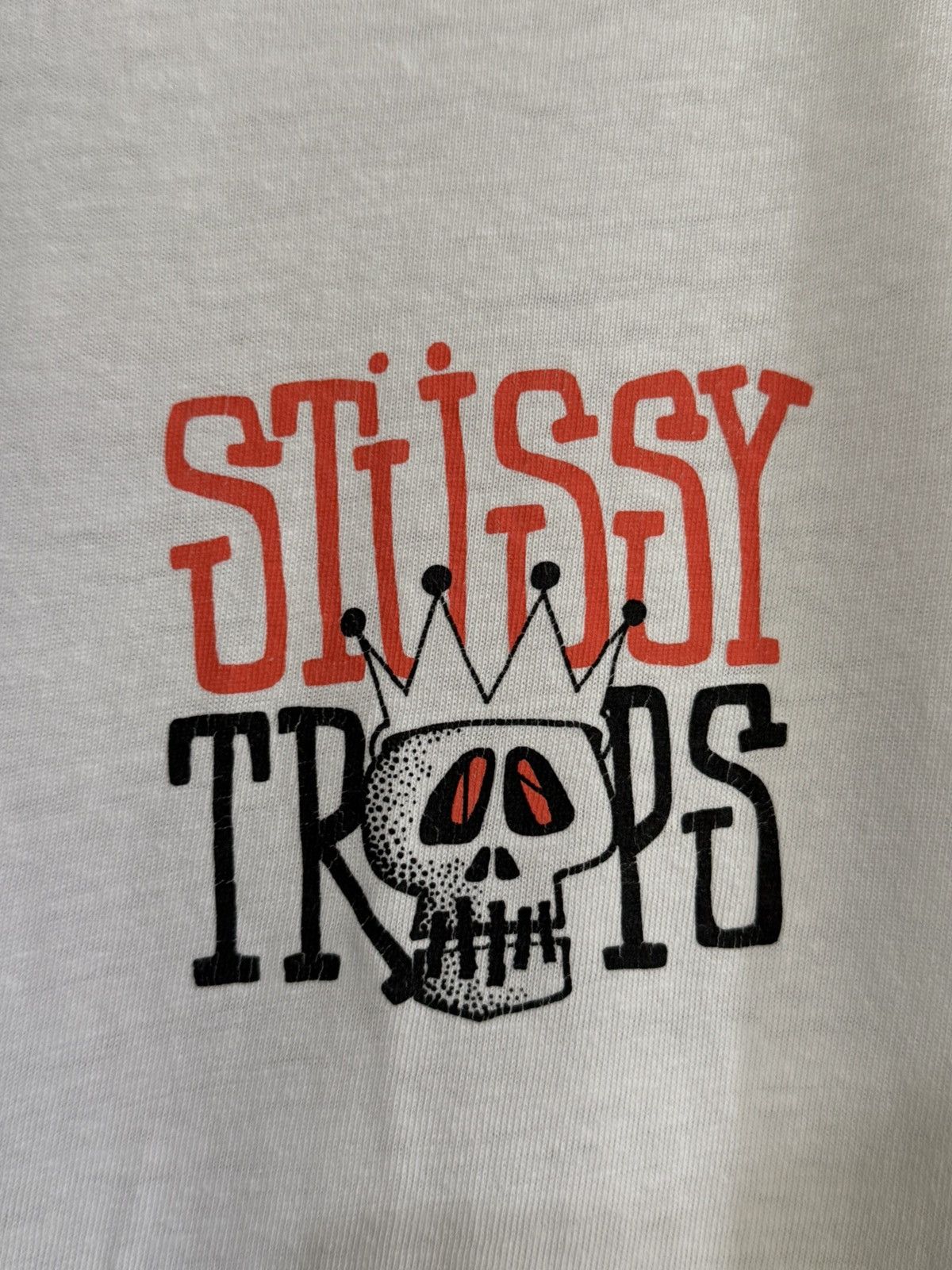 Stussy × Vintage Vintage Stussy Troops Skull Streetwear Tee Size US M / EU 48-50 / 2 - 4 Thumbnail