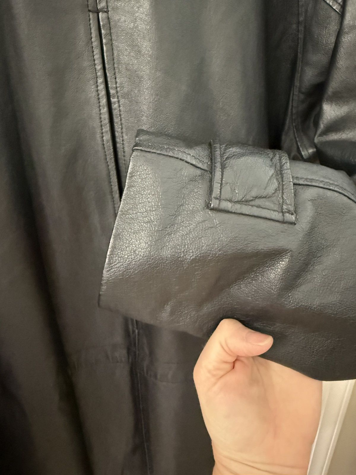 Other 1990s Phase Two Vintage Black Leather Coat Zip Out Liner Size US M / EU 48-50 / 2 - 13 Thumbnail