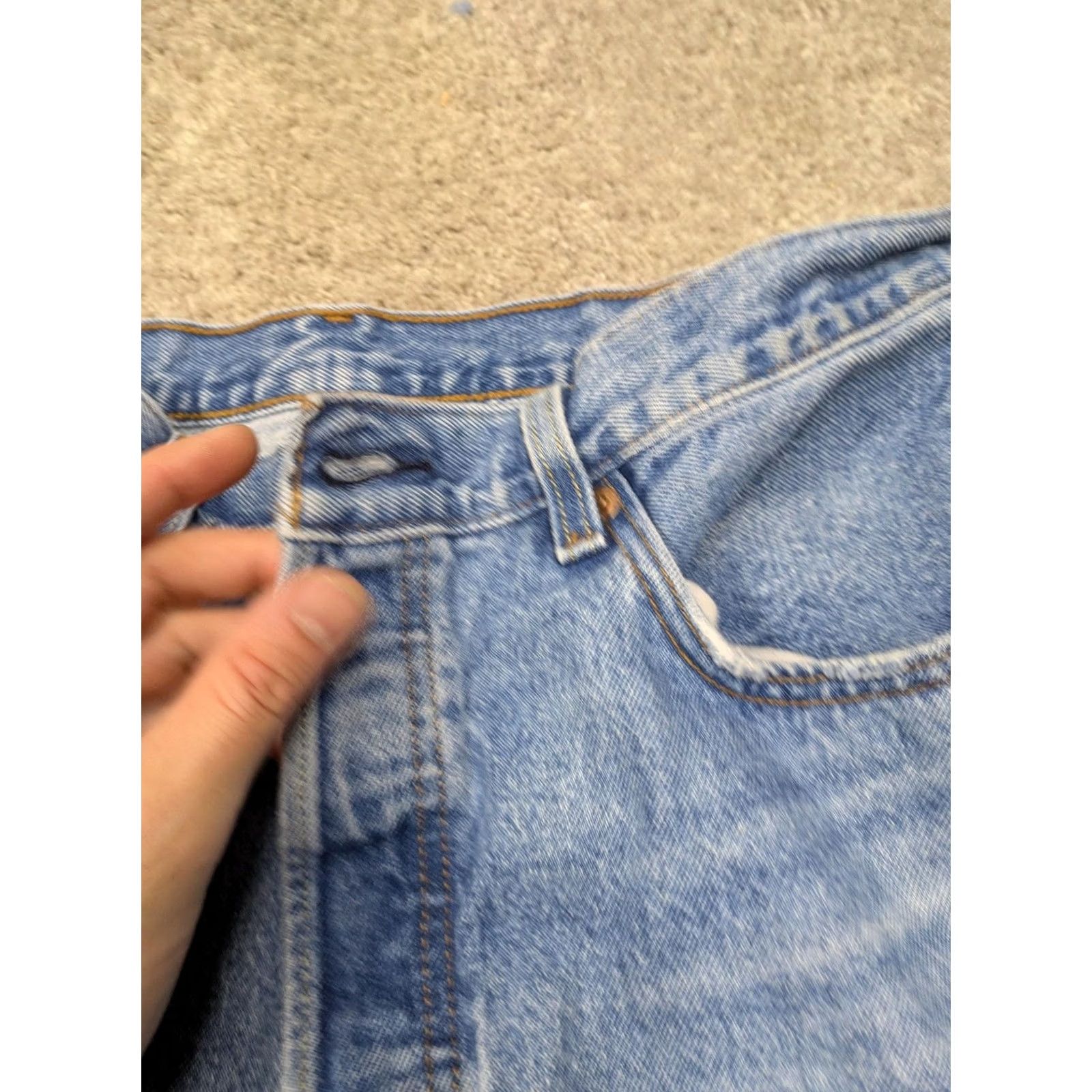 Levi's Levi's 501 XX Jeans Mens 34x30 Blue Light Straight Distressed Knees Button Fly Size US 34 / EU 50 - 5 Thumbnail