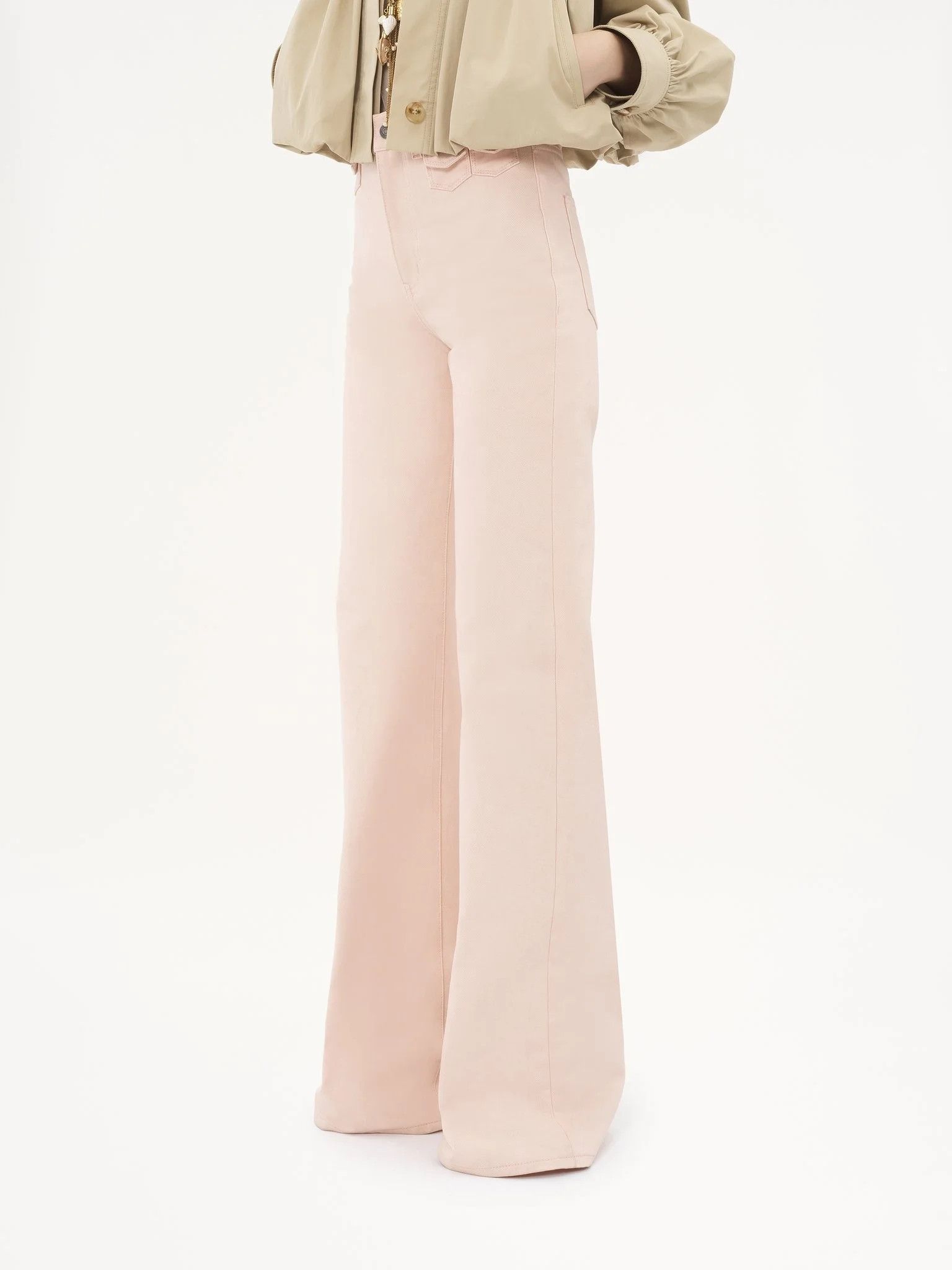 Chloe o1loc1c10326 High-Rise Flare Jeans in Airy Pink Size 27" / US 4 / IT 40 - 3 Thumbnail