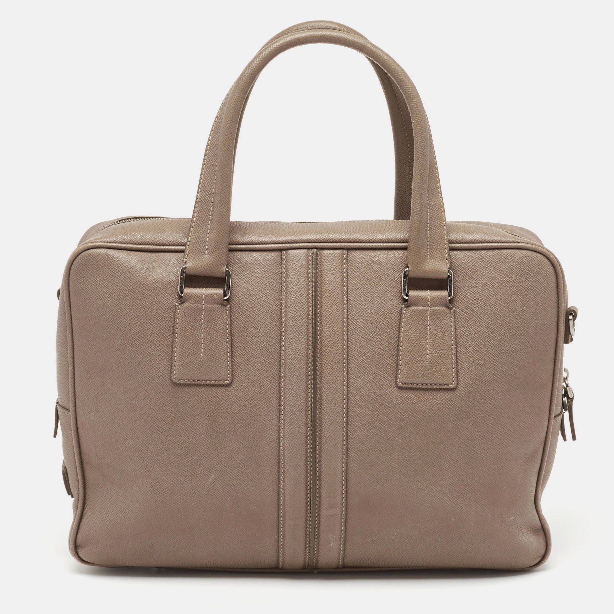 image of Tods Tod's Brown Leather Briefcase Portfolio Bag, Men's