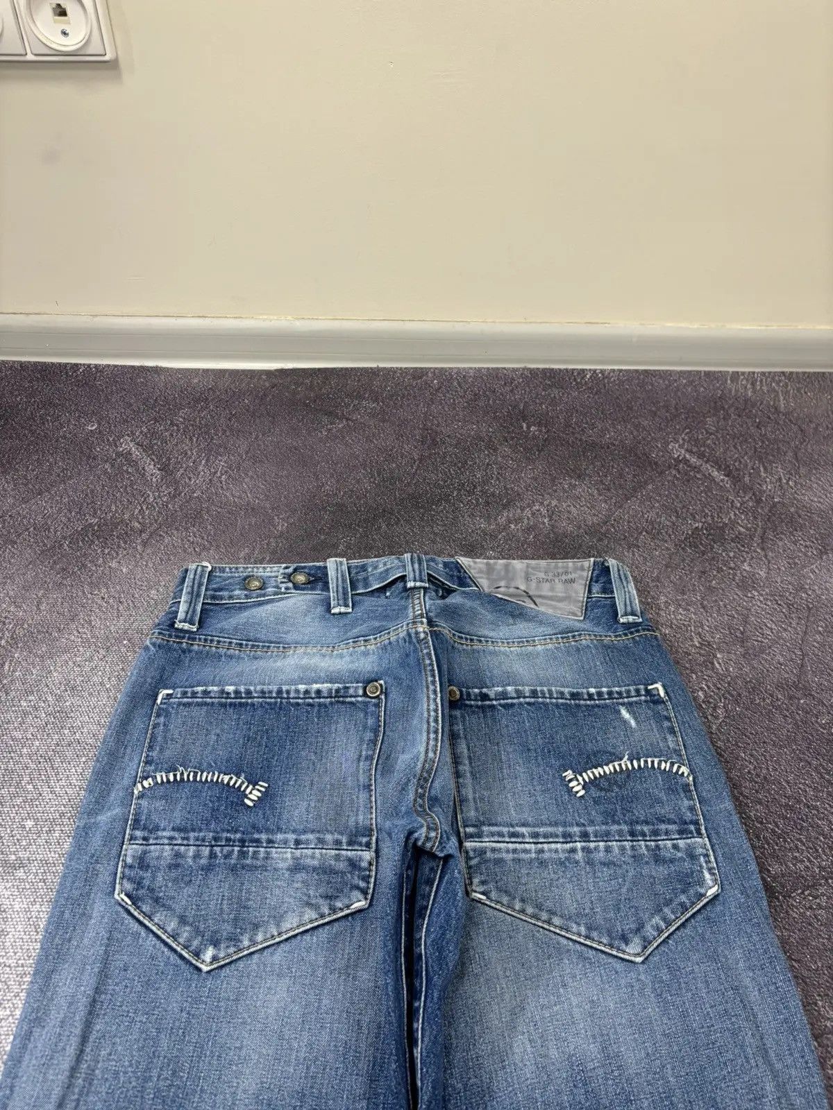 G-Star × Vintage Vintage G-Star Raw Y2K Faded Blue Avant Garde Denim Jeans Size US 32 / EU 48 - 5 Thumbnail
