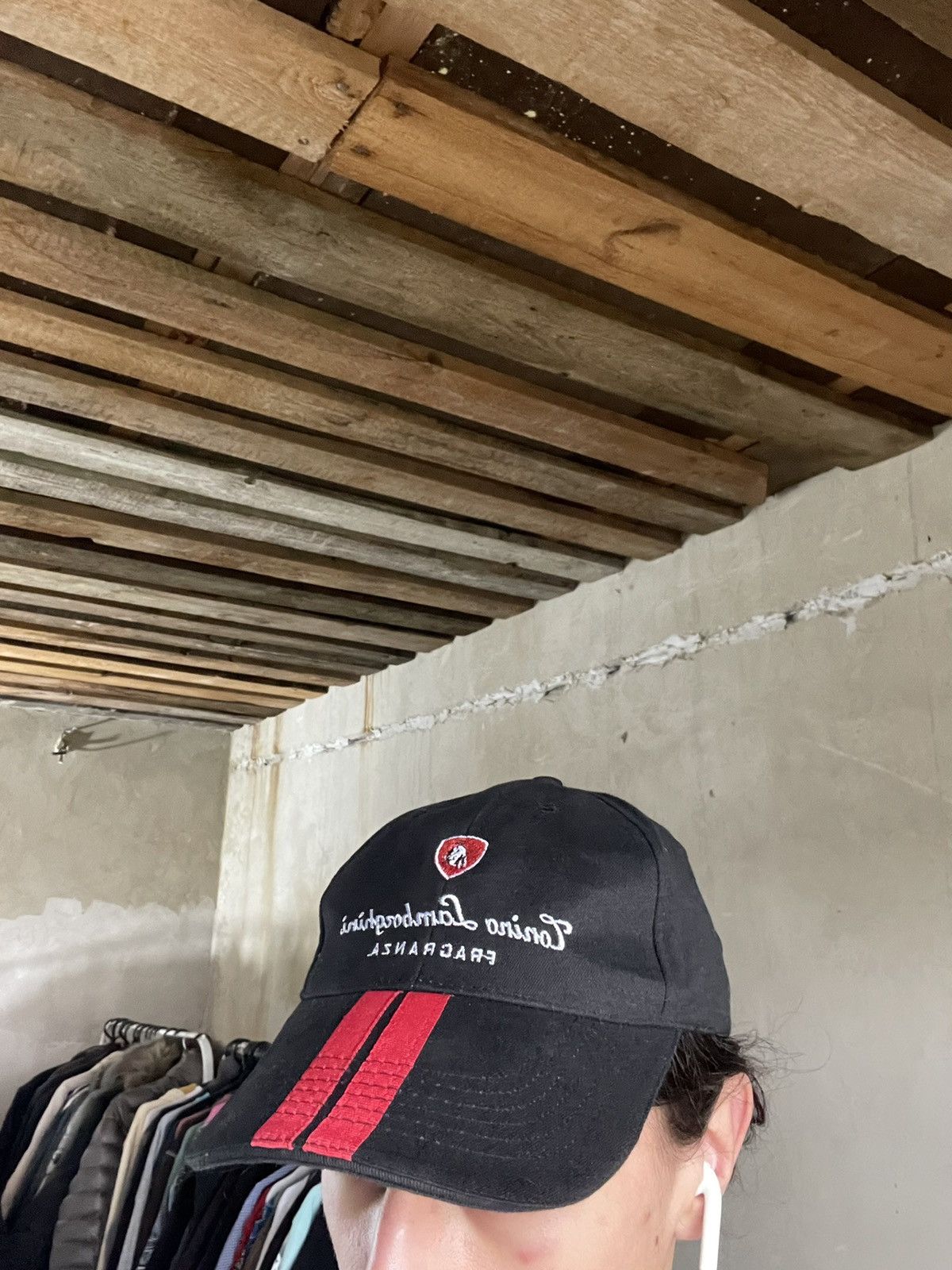 Lamborghini × Vintage Black Vintage Retro Y2k 00s Lamborghini Cap Hat Size ONE SIZE - 2 Thumbnail