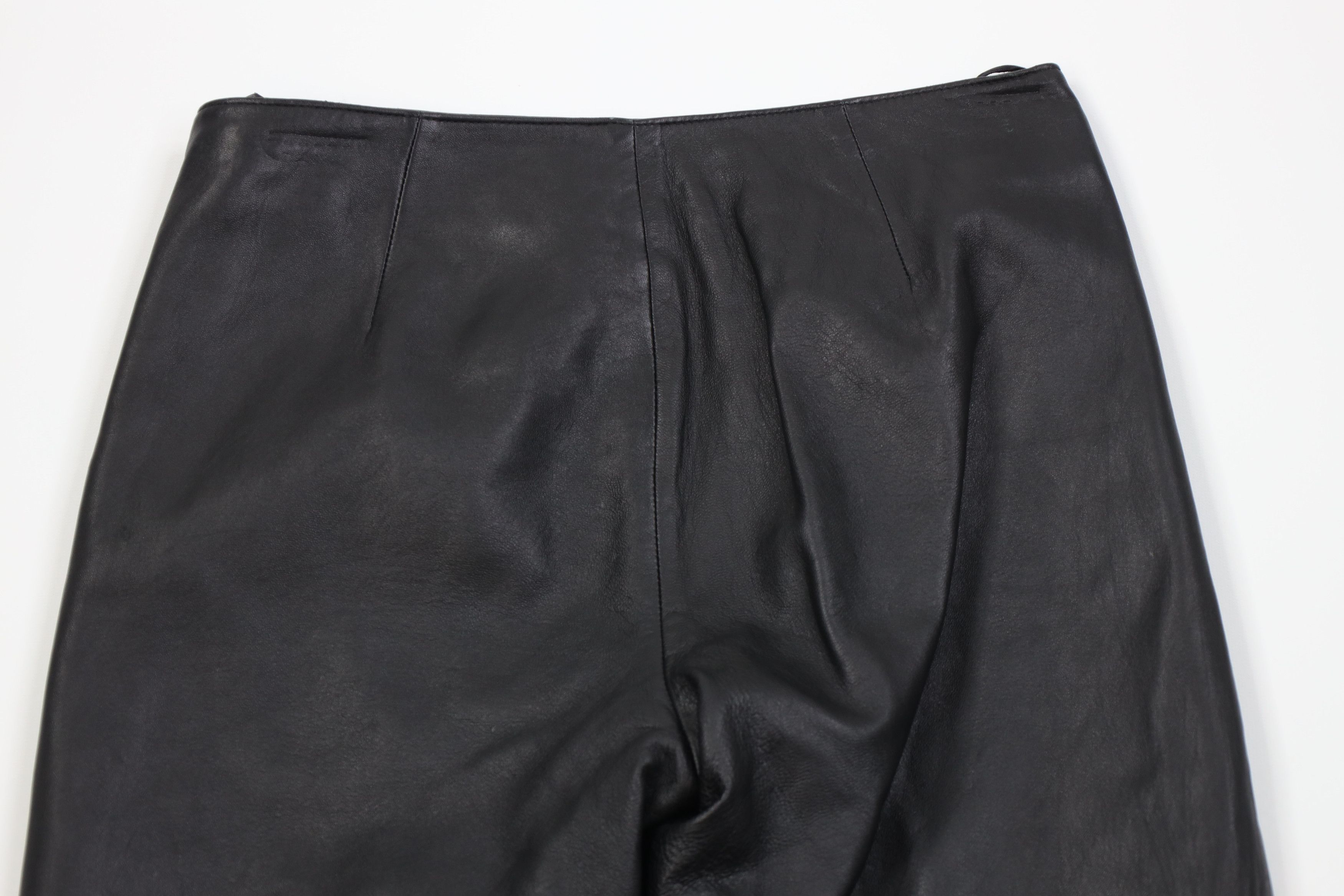 Vintage Vintage 90s Streetwear Straight Leg Leather Pants Black Size 26" / US 2 / IT 38 - 10 Thumbnail