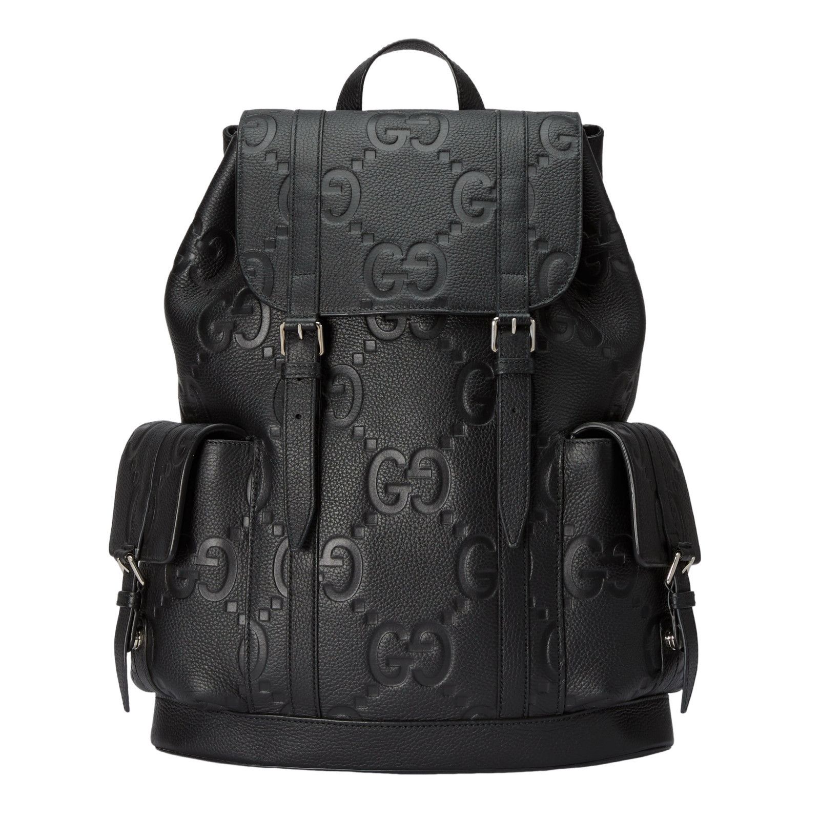 Gucci GUCCI $3980 Black Jumbo GG Leather Large Backpack New & Auth Size ONE SIZE - 1 Thumbnail