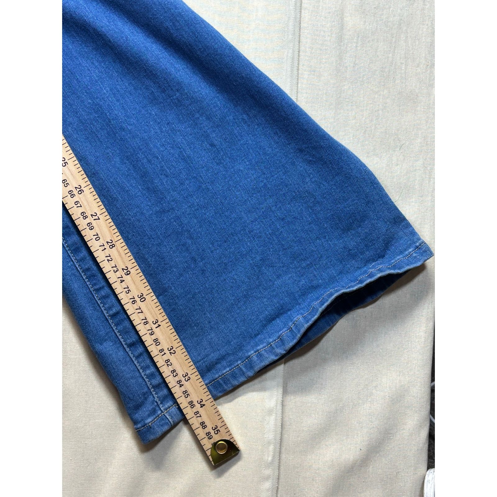 The Unbranded Brand JC & JQ Blue Denim Bell Bottom Jeans Women’s XL Flare Size 29" - 6 Thumbnail