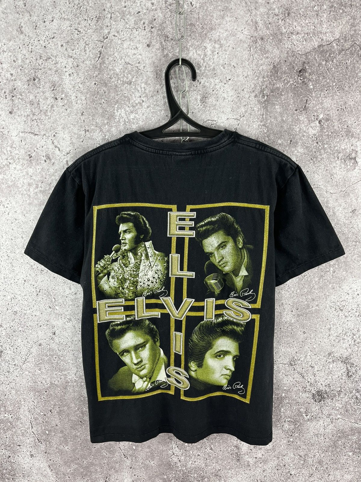 Band Tees Elvis Presley T-Shirt Glamour Double Big Logo Rock Tee Sz M Size US M / EU 48-50 / 2 - 8 Thumbnail