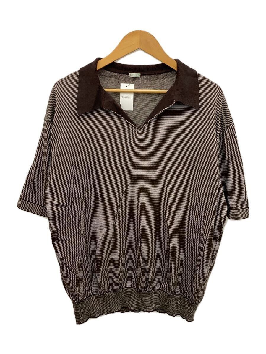 A.PRESSE Brown Cotton Striped Polo Shirt Size US L / EU 52-54 / 3 - 1 Thumbnail