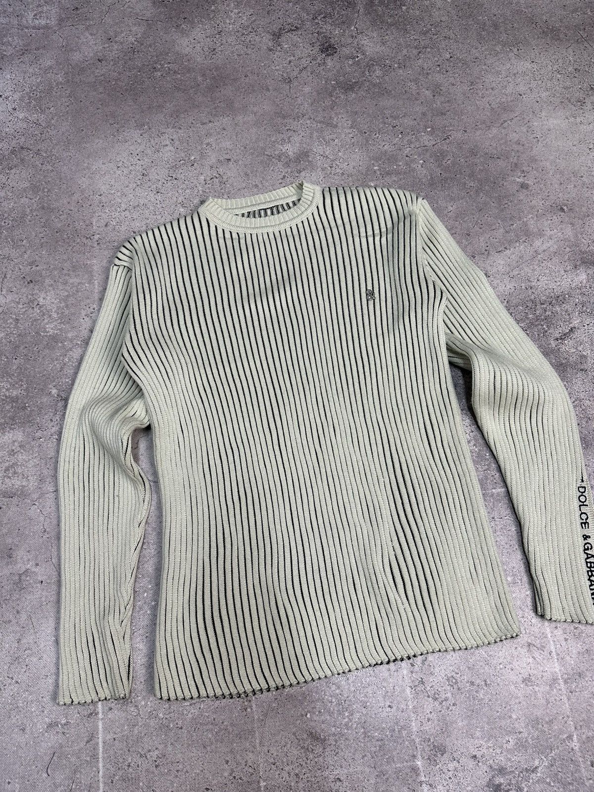 Vintage Vintage Dolce Gabbana Knitted Sweater Striped Ribbed Washed Size US XL / EU 56 / 4 - 3 Thumbnail