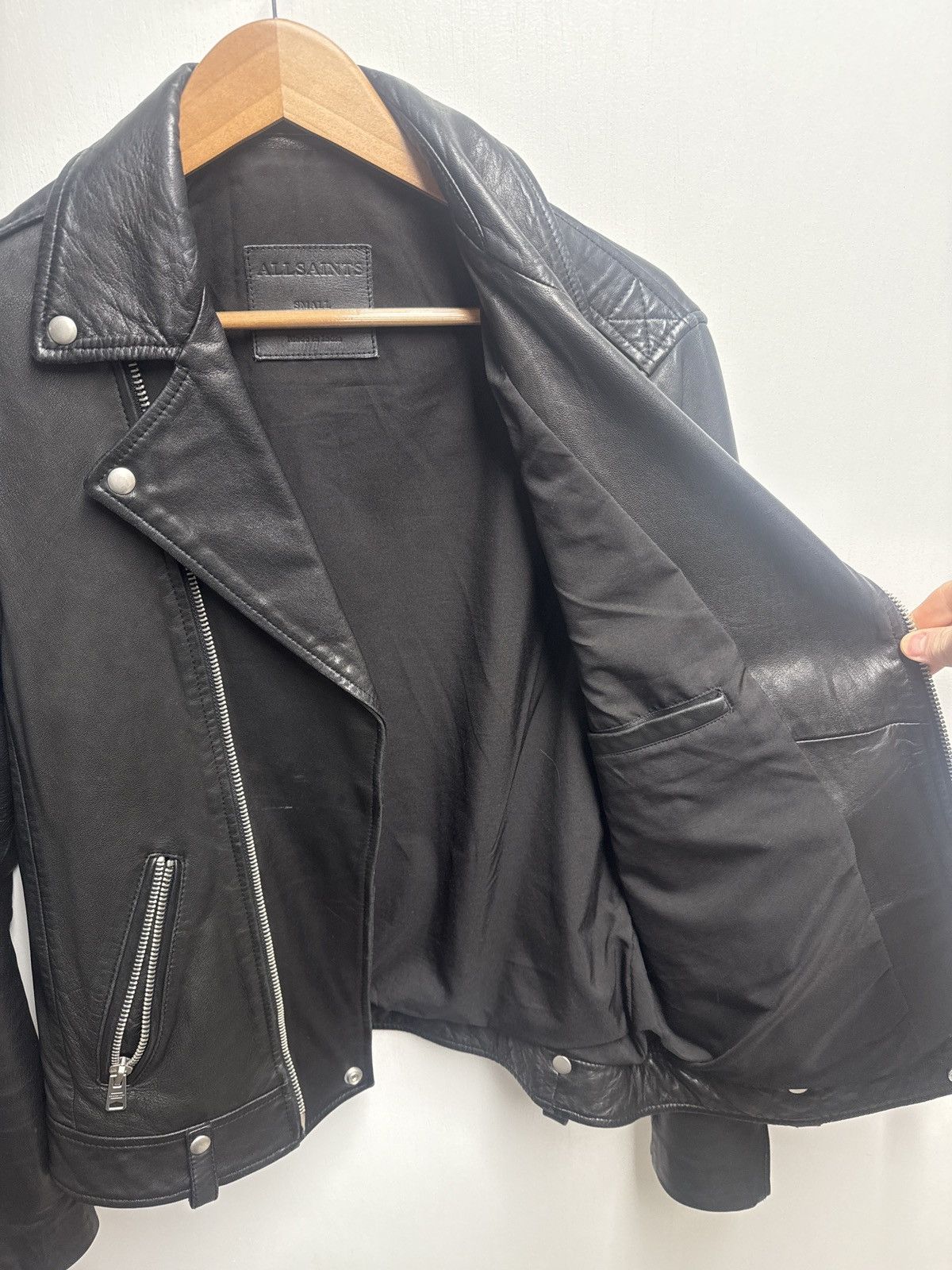 Allsaints Allsaints Milo Black Leather Jacket Biker Size US S / EU 44-46 / 1 - 1 Thumbnail