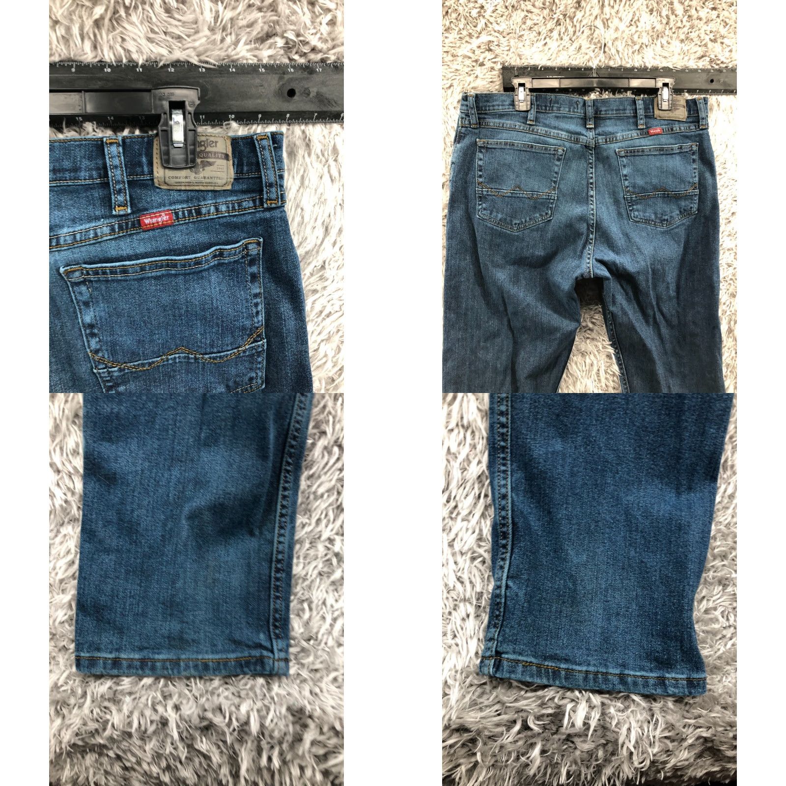 Wrangler Wrangler Slim Straight Jeans Size 38x32 Mens Mid Blue Wash Jeans Size US 38 / EU 54 - 8 Thumbnail