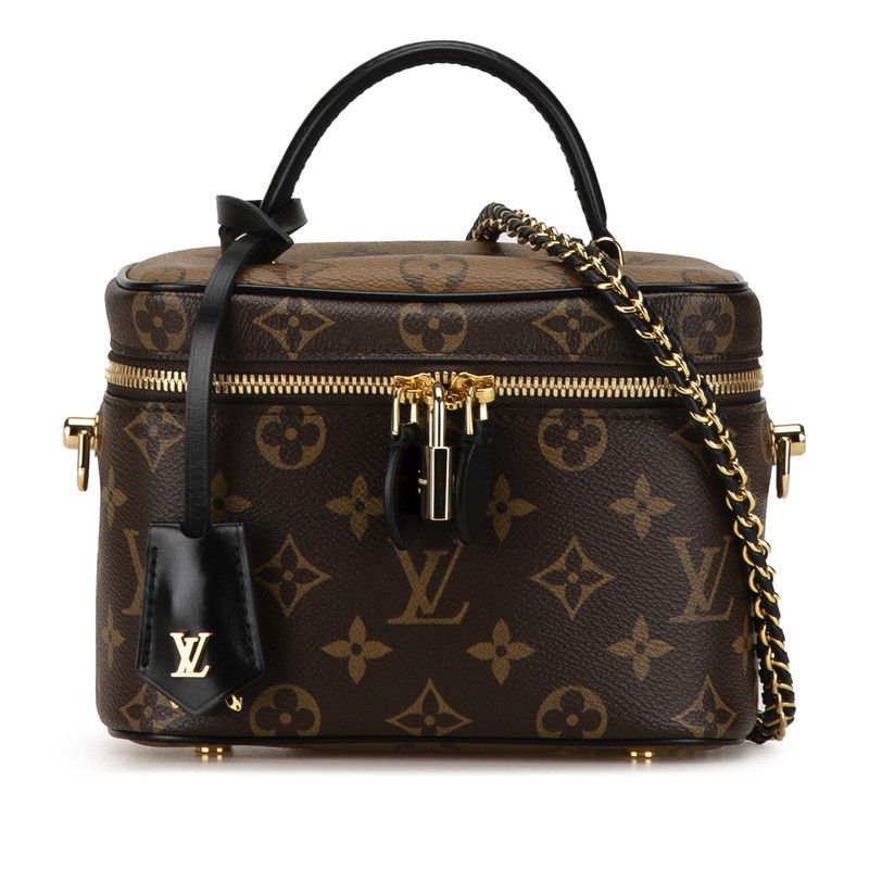 Louis Vuitton Louis Vuitton Louis Vuitton Monogram Vanity NV PM Chain Shoulder Bag M45165 Brown PVC Leather Canvas Shoulder Bag M45165 in Great Condition Size ONE SIZE - 1 Thumbnail