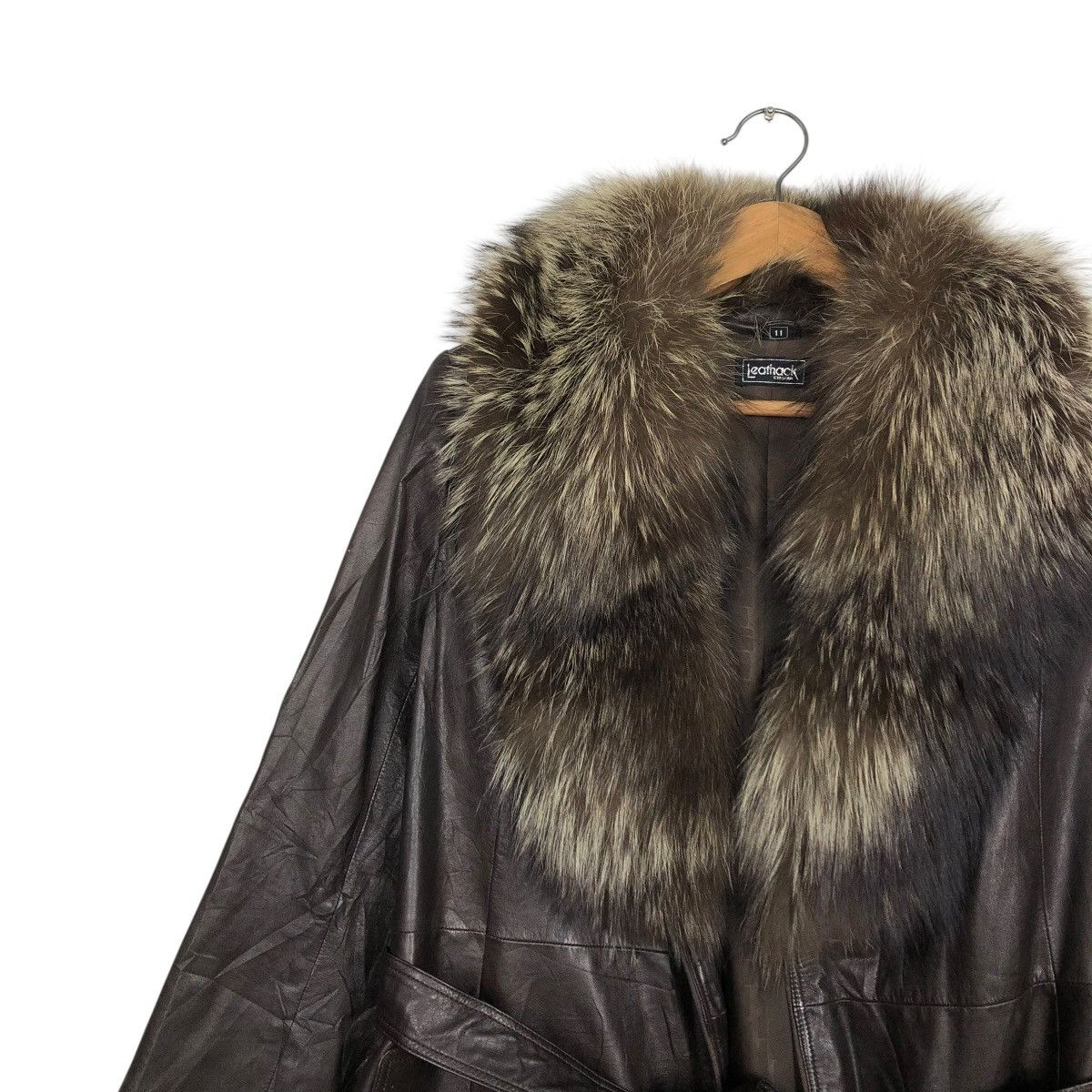 Vintage 🔥VINTAGE LEATHER LONG JACKET MINK FUR COLLAR LEATHACK JAPAN Size M / US 6-8 / IT 42-44 - 8 Thumbnail