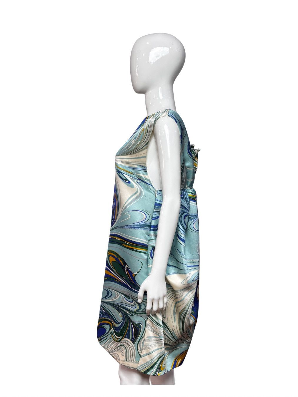 Stella McCartney Stella McCartney Abstract Print Silk Sleeveless Dress Size L / US 10 / IT 46 - 6 Thumbnail