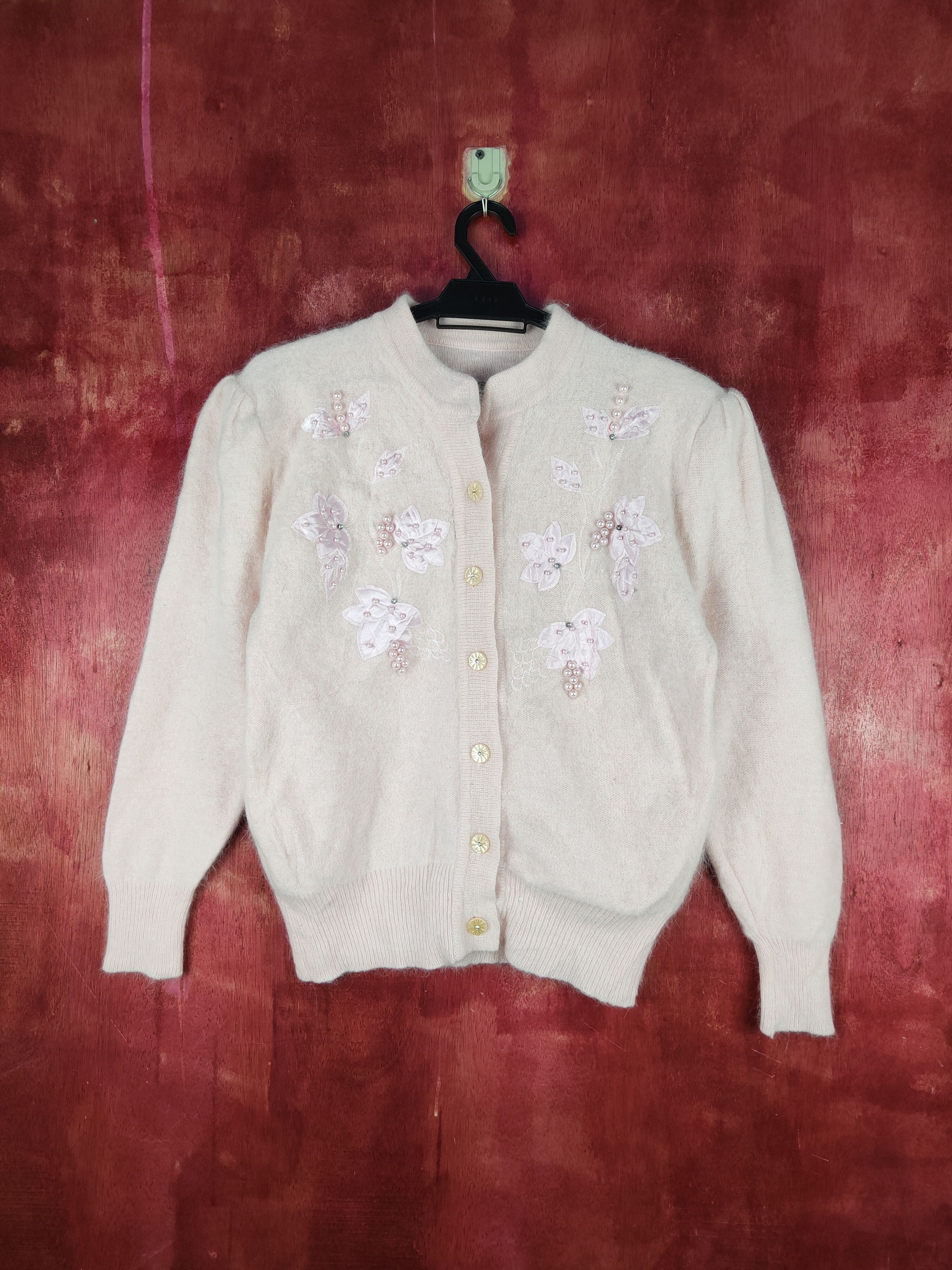 Homespun Knitwear × Japanese Brand Japanese Brand Pink Fur Mohair Knitwear Cardigan #S2070 Size S / US 4 / IT 40 - 1 Thumbnail