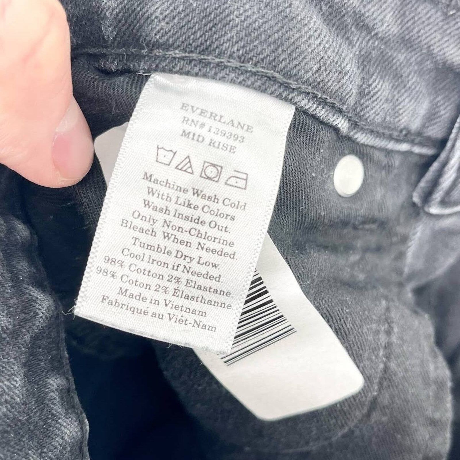Everlane Everlane Skinny Mid Rise Ankle Cut Black Cotton Jean Size 28 Size 28" / US 6 / IT 42 - 5 Thumbnail