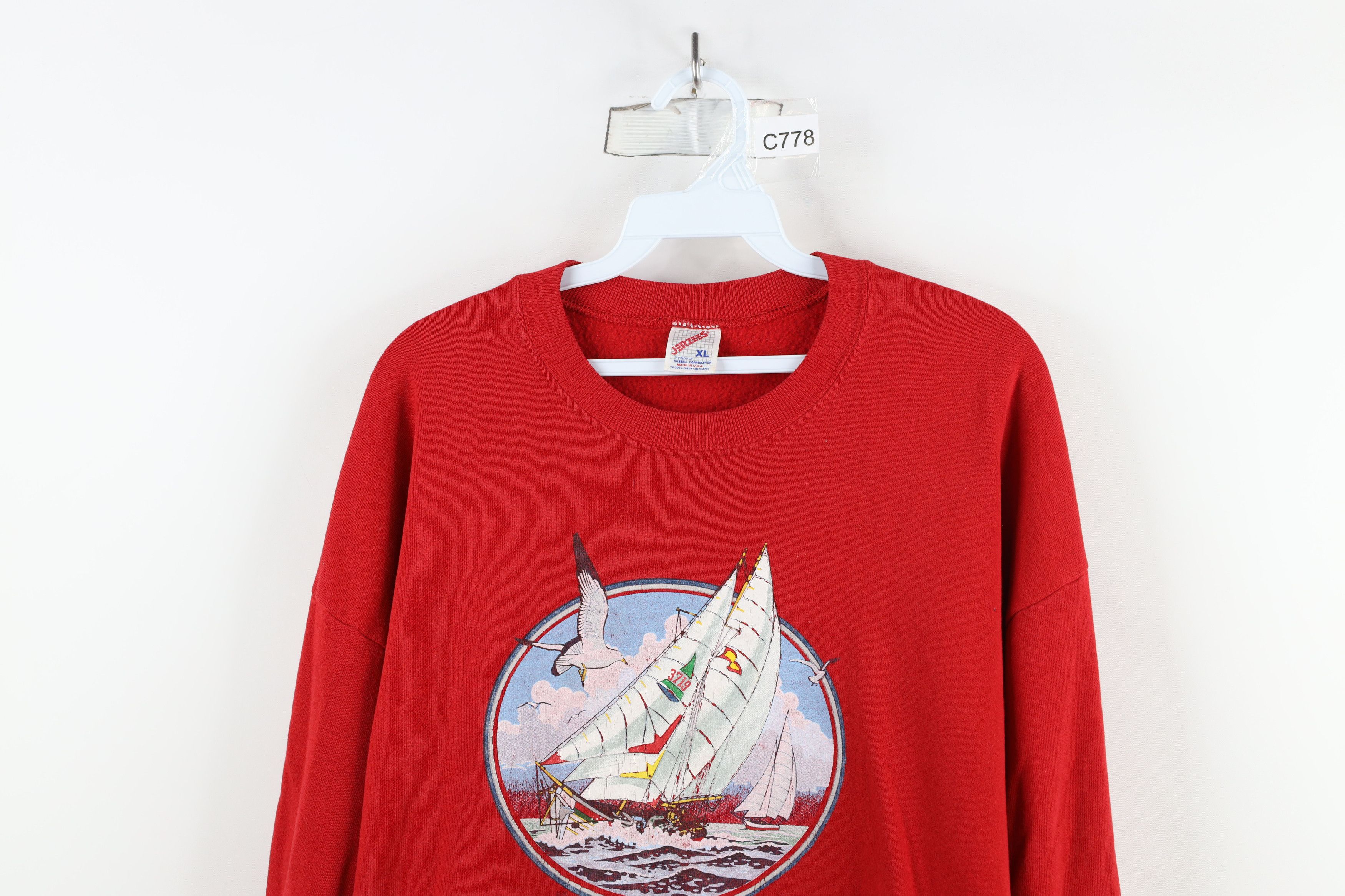 Vintage Vintage 90s Streetwear Carolina Sailboat Sweatshirt USA Size US XL / EU 56 / 4 - 2 Thumbnail