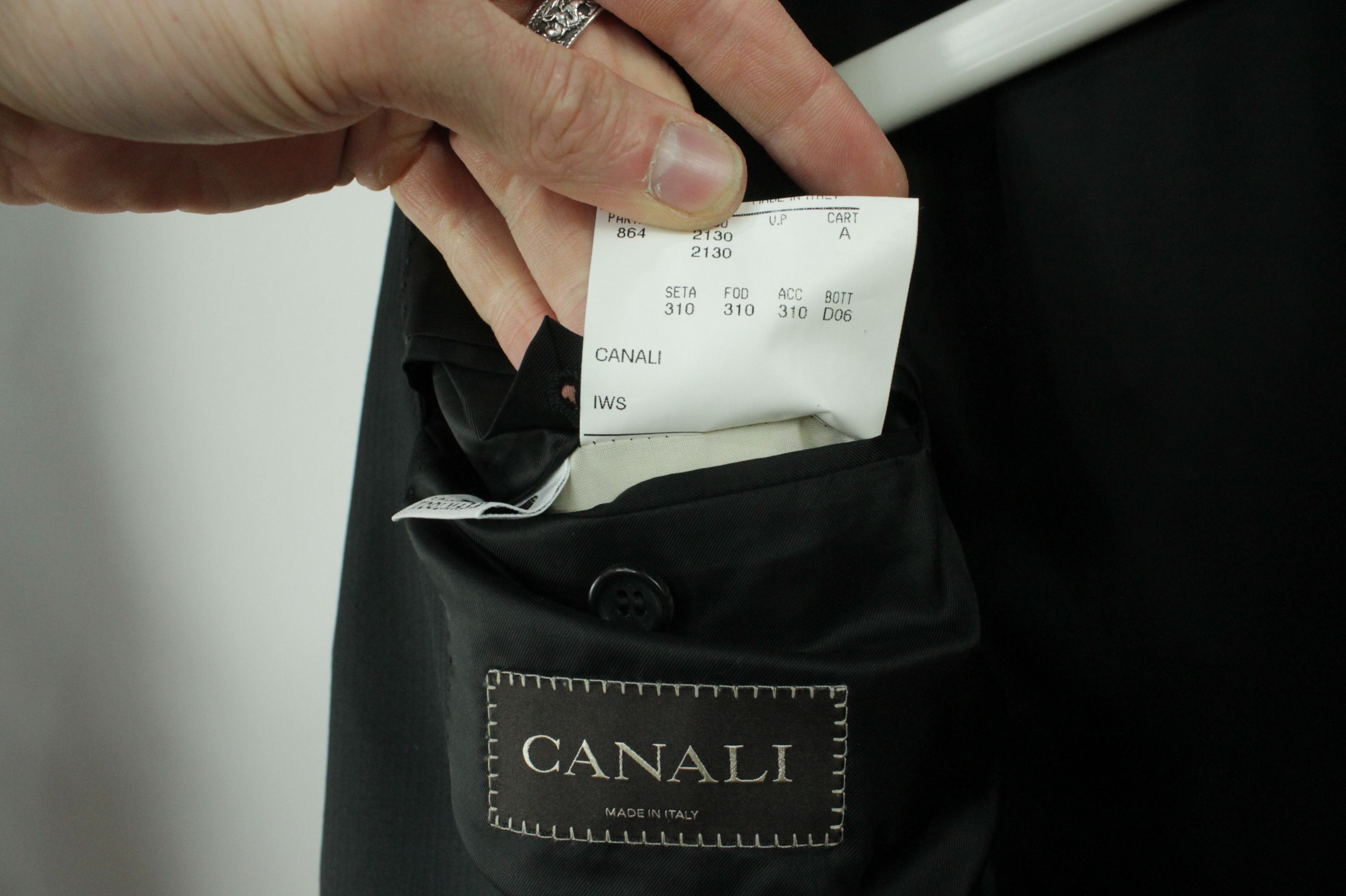 Canali Canali Black Wool Pinstripe Formal Blazer Jacket Men's Size 44R - 11 Thumbnail