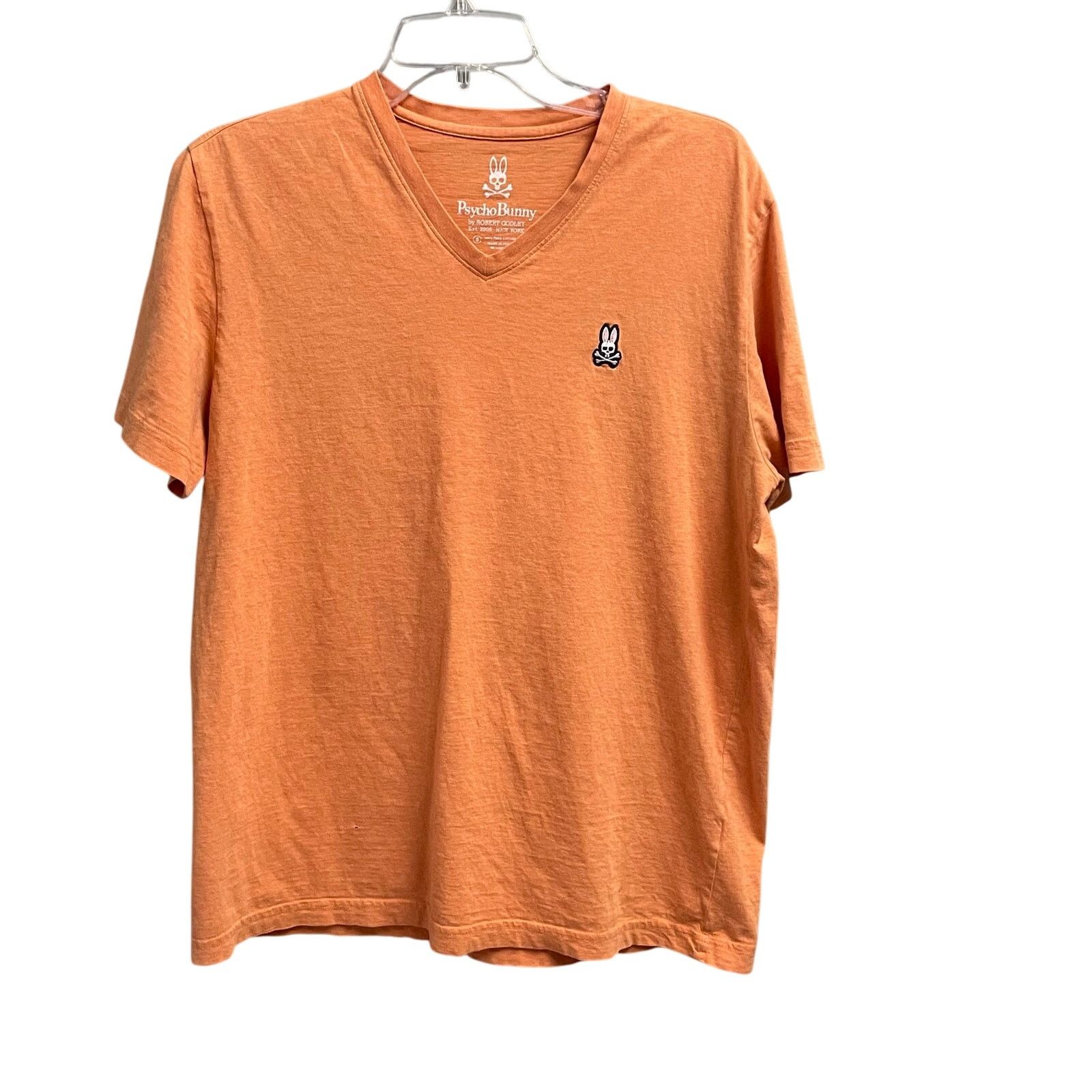 Psycho Bunny Psycho Bunny Orange V-Neck Mens Tee Pima Cotton Medium 5 Size US M / EU 48-50 / 2 - 1 Thumbnail