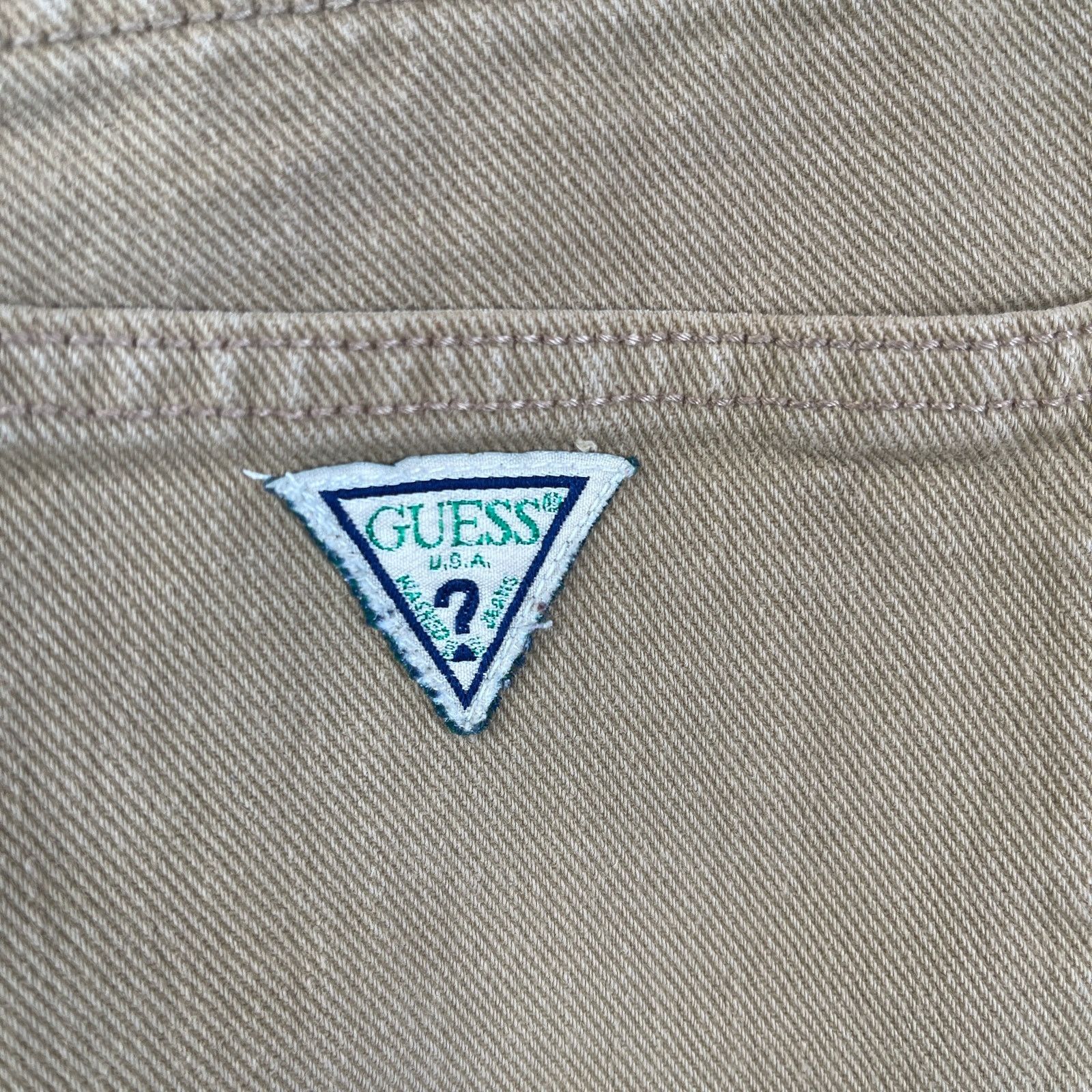 Guess × Vintage Guess Jeans Vintage Khaki Denim Shorts USA Made Size US 33 - 7 Thumbnail