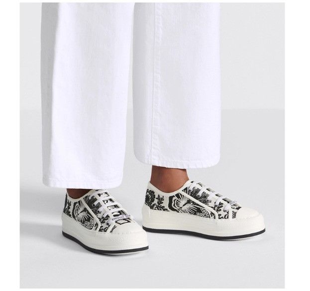 Dior o1w1db11224 Embroidered Cotton Platform Sneakers Size US 6 / IT 36 - 5 Thumbnail