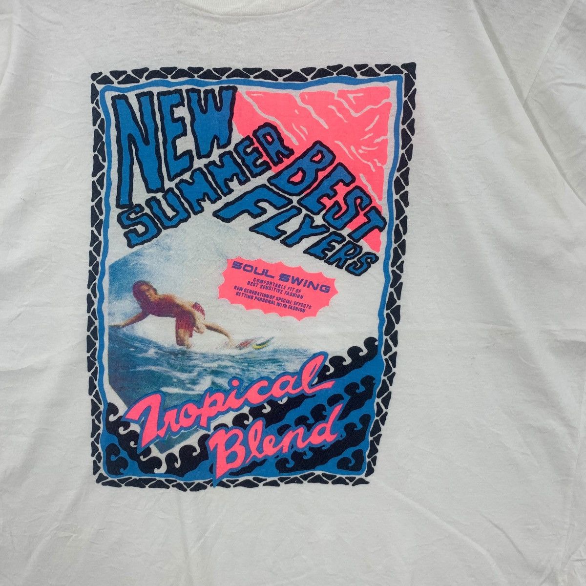 Other Vintage 80’ TROPICAL BLEND SURF Soul Swing Tee Shirt Top Size M / US 6-8 / IT 42-44 - 3 Thumbnail
