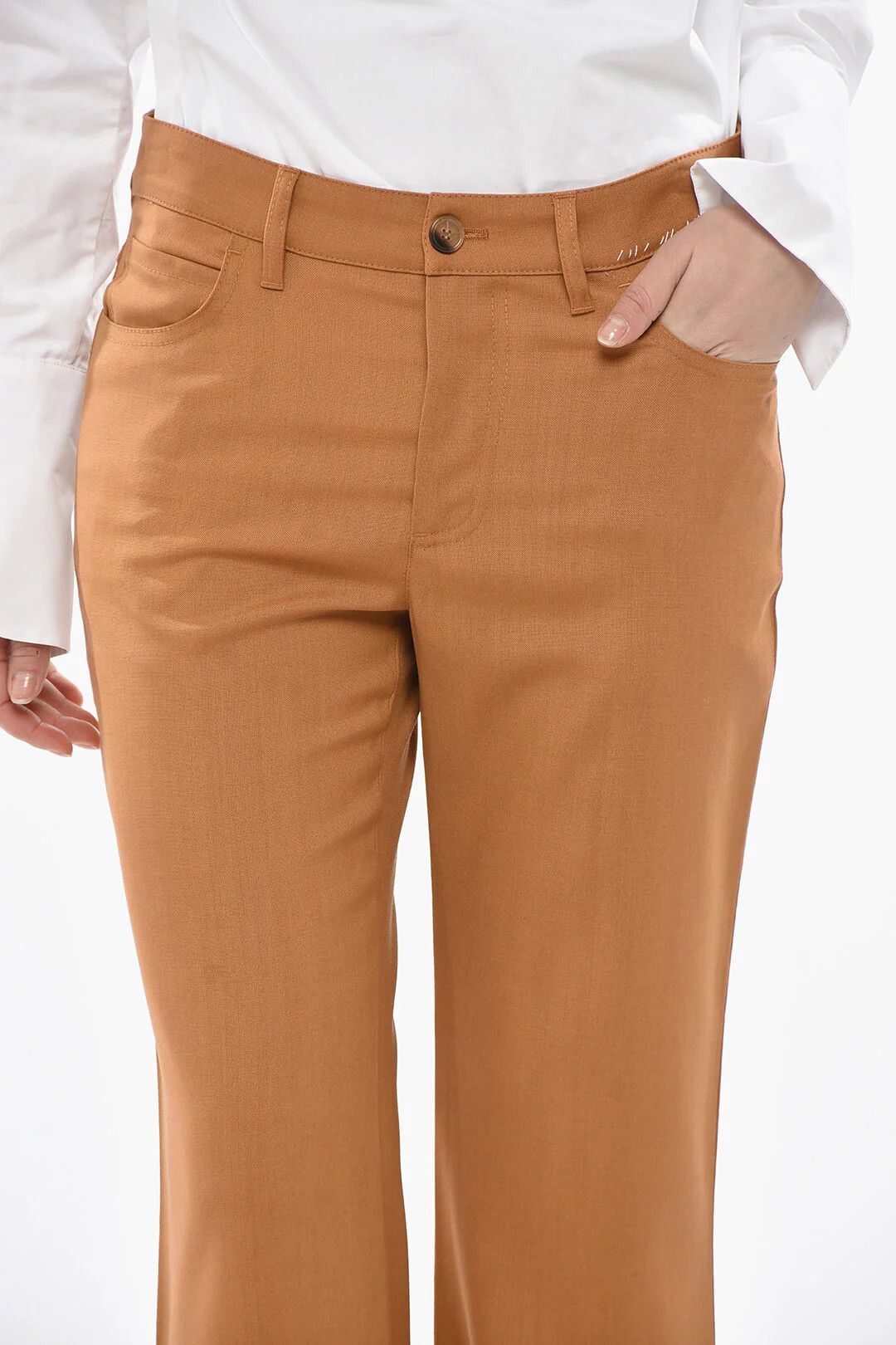 Marni og1mm0326 Mixed-Mohair Bootcut Pant in Brown Size 26" / US 2 / IT 38 - 3 Thumbnail