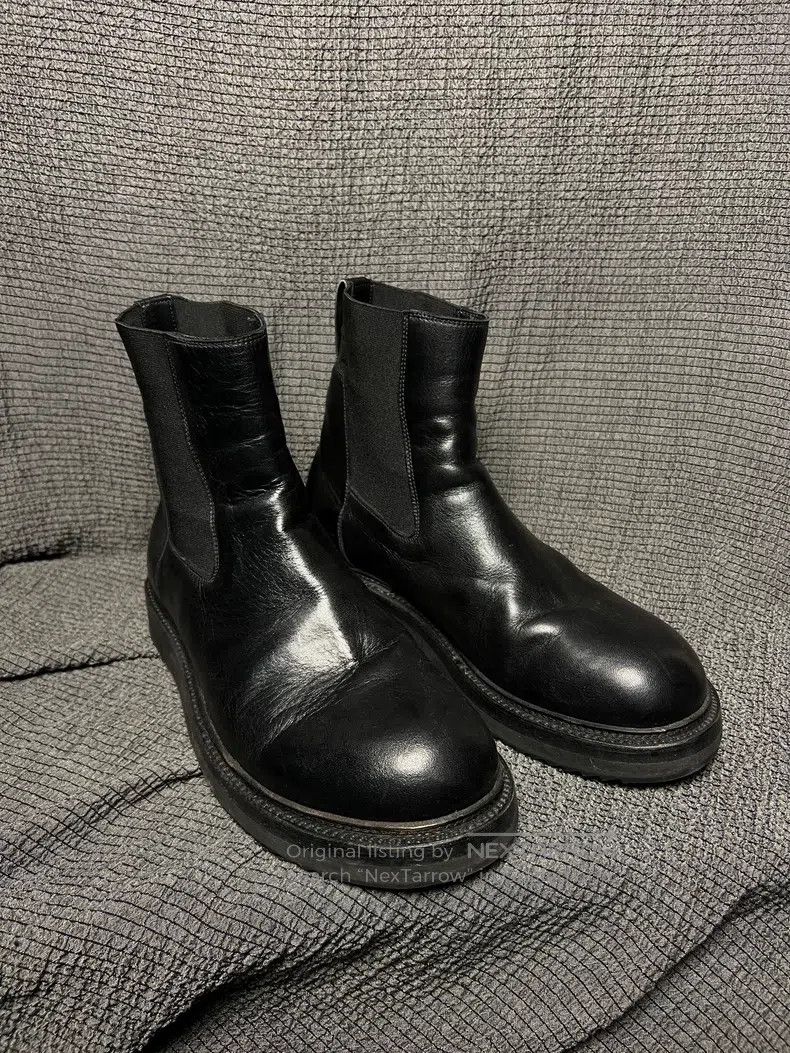 Rick Owens Rick Owens Wooden-soled round-toe cowhide boots Size US 7 / EU 40 - 2 Thumbnail