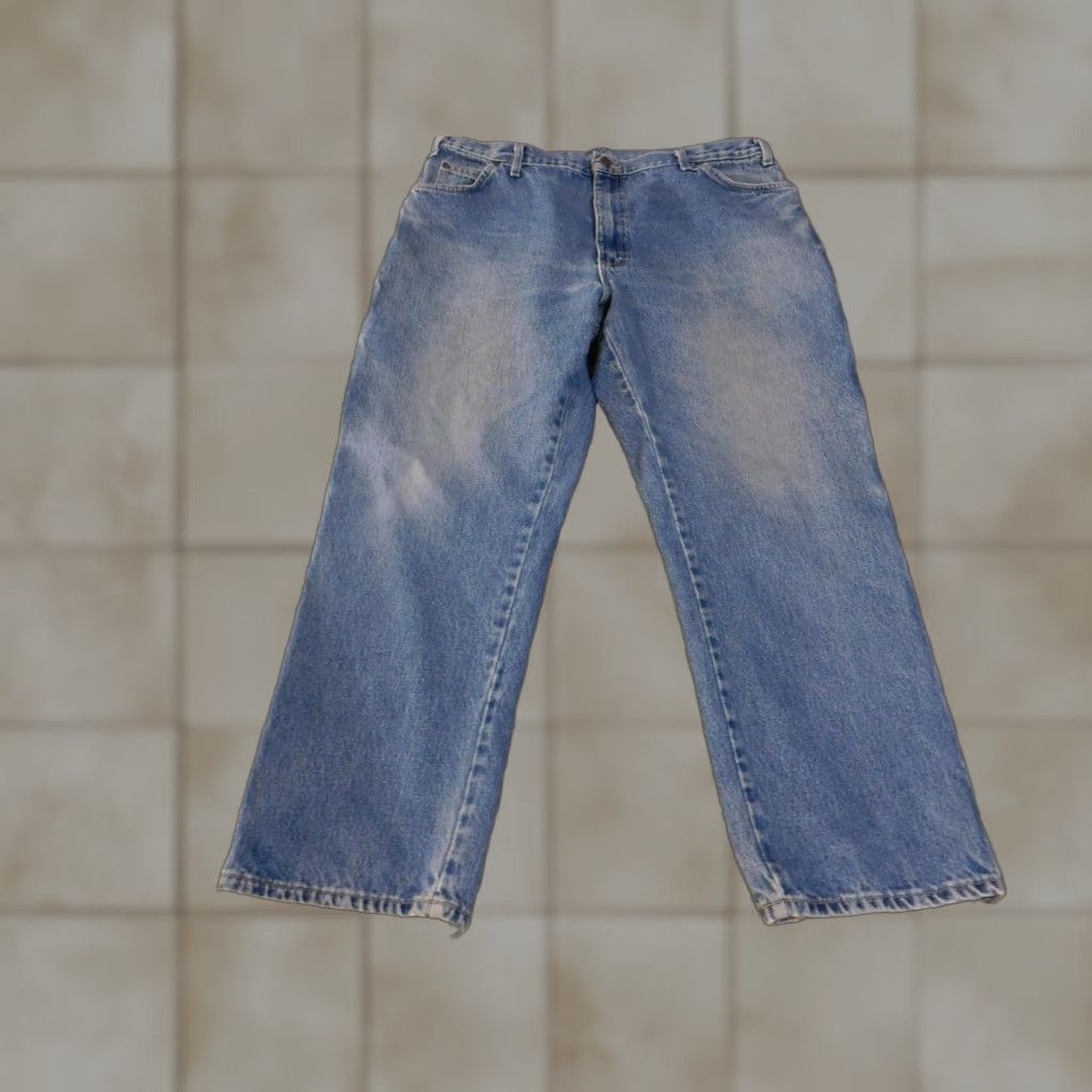 Dickies Dickies Jeans Mens 40x30 Relaxed Fit Denim Carpenter Workwear Distressed Pants Blue 1993SNB Mens Regular 40x30 Cotton Zip Pockets Vintage N/A Size US 40 / EU 56 - 1 Thumbnail