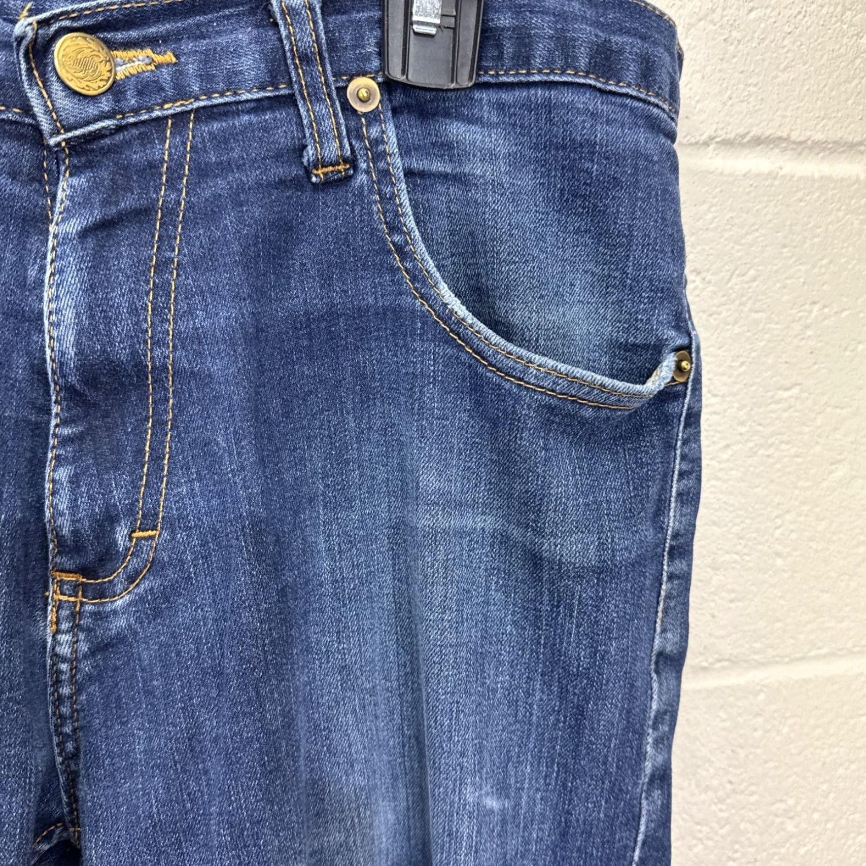 Denime Dearborn Jeans Slim Fit Denim Jeans 33x31 Men Blue USA Made 5-Pocket Distressed Logo 90s Mens Size US 33 - 3 Thumbnail