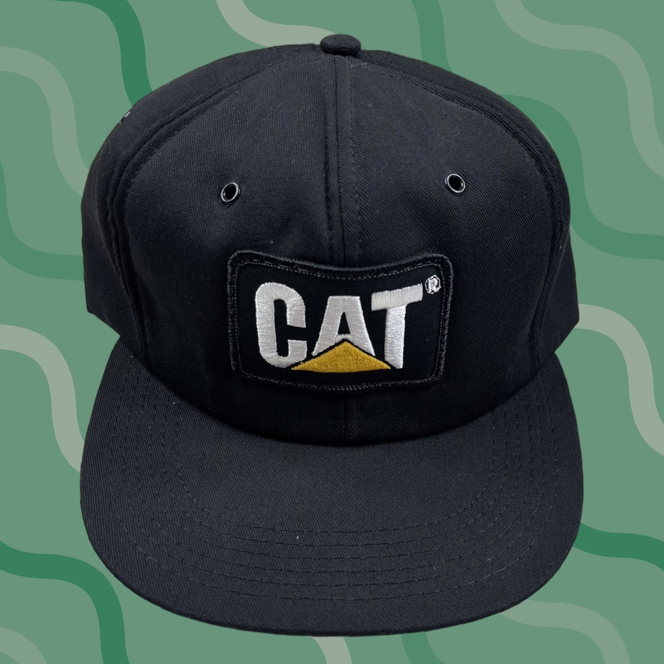 Vintage VINTAGE Caterpillar Snapback Hat Adjustable Black Tonkin Logo Retro Mens Size ONE SIZE - 1 Thumbnail