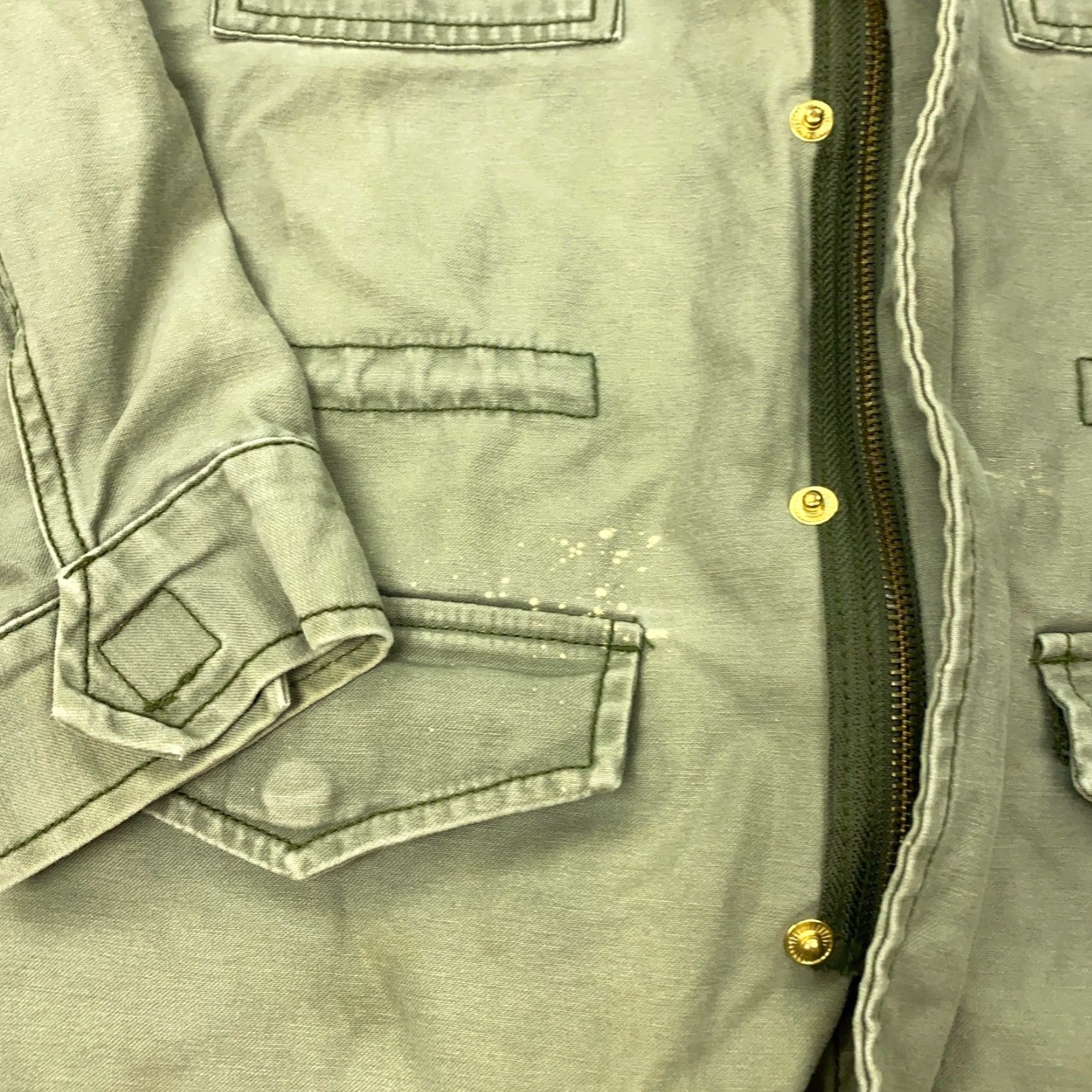 American Eagle Outfitters American Eagle Jacket Womens Medium Green Twill Zip/Snap Removable Hood Size M / US 6-8 / IT 42-44 - 3 Thumbnail