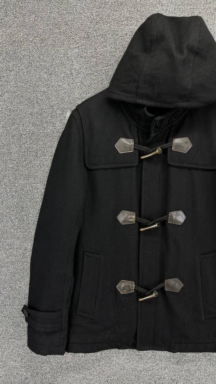 Edwin Vintage Edwin Black Hooded Wool Duffle Coat Jacket Size L / US 10 / IT 46 - 3 Thumbnail