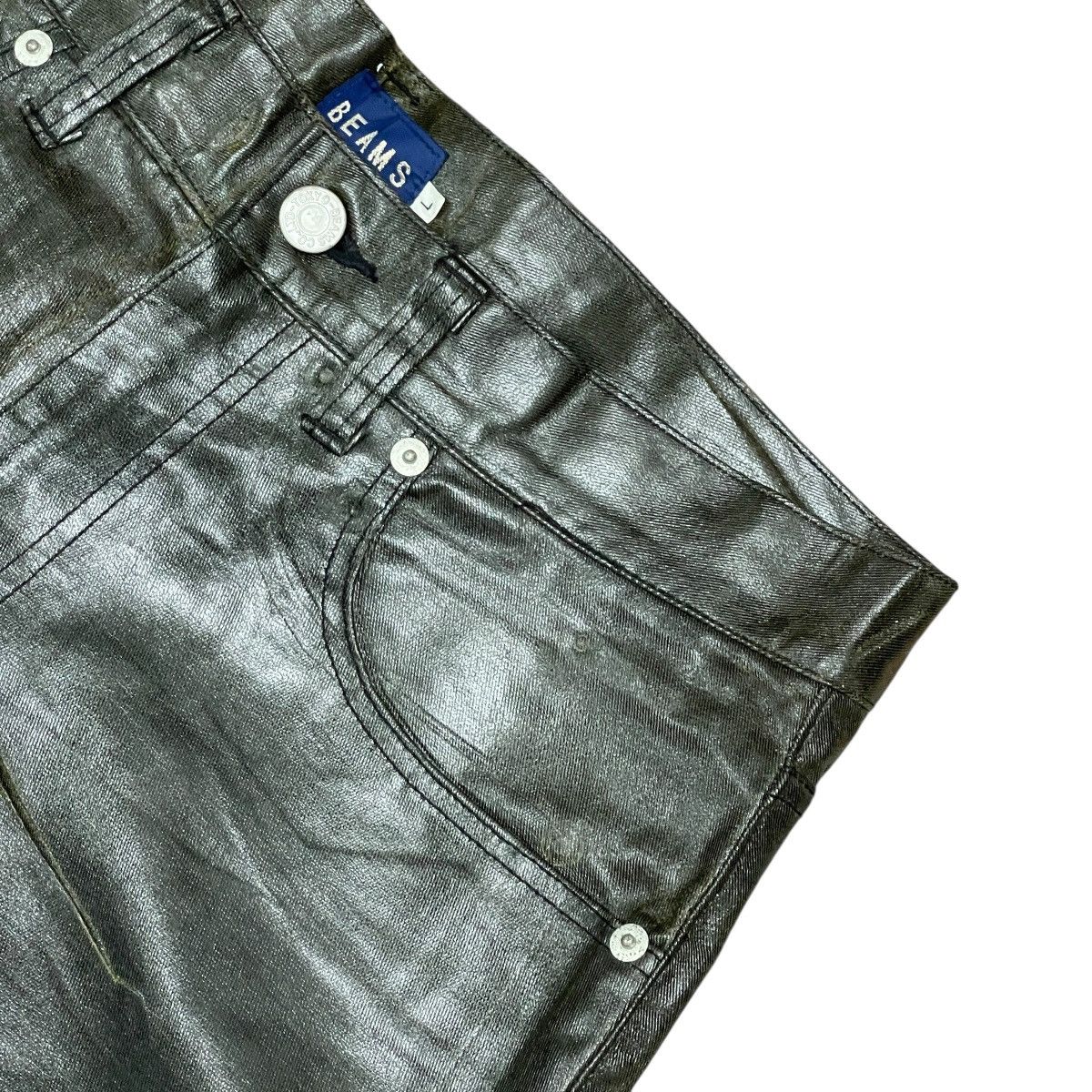 Beams Japan Vtg Beams Japan Super High Rise Straight Vinyl Fabric Pants Size US 31 - 6 Thumbnail