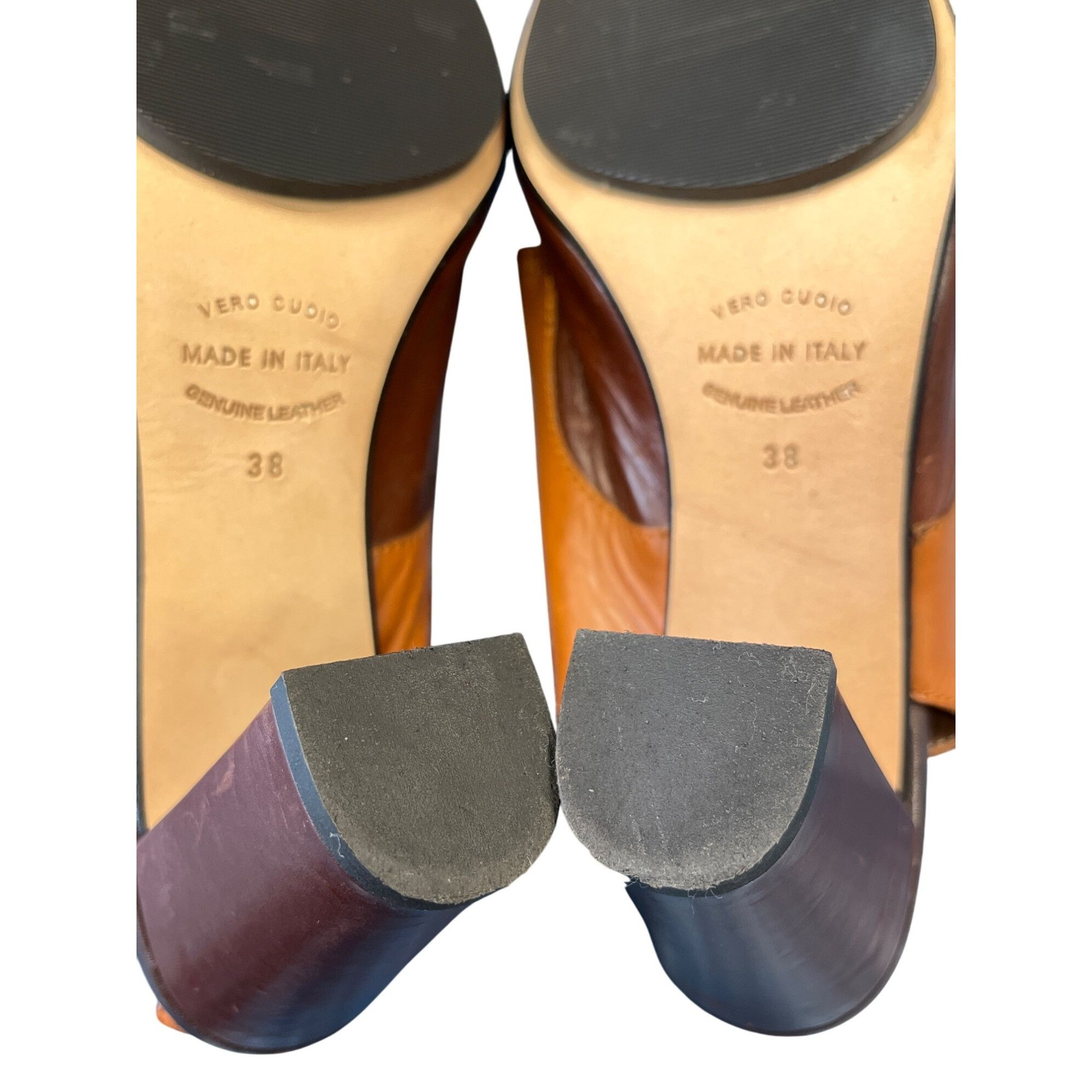 Other Anyi Lu Womens Brown Leather Slingback Heals Sz 38 SKU 8947 Size US 8 / IT 38 - 7 Thumbnail