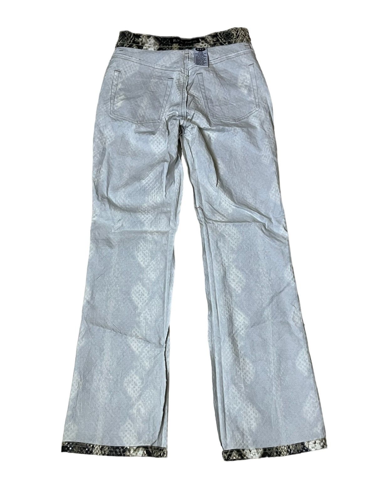 Japanese Brand NWT REVOLT R.V.T JEANS CO SNAKE SKIN PATTERNED FLARED PANT Size 26" / US 2 / IT 38 - 3 Thumbnail