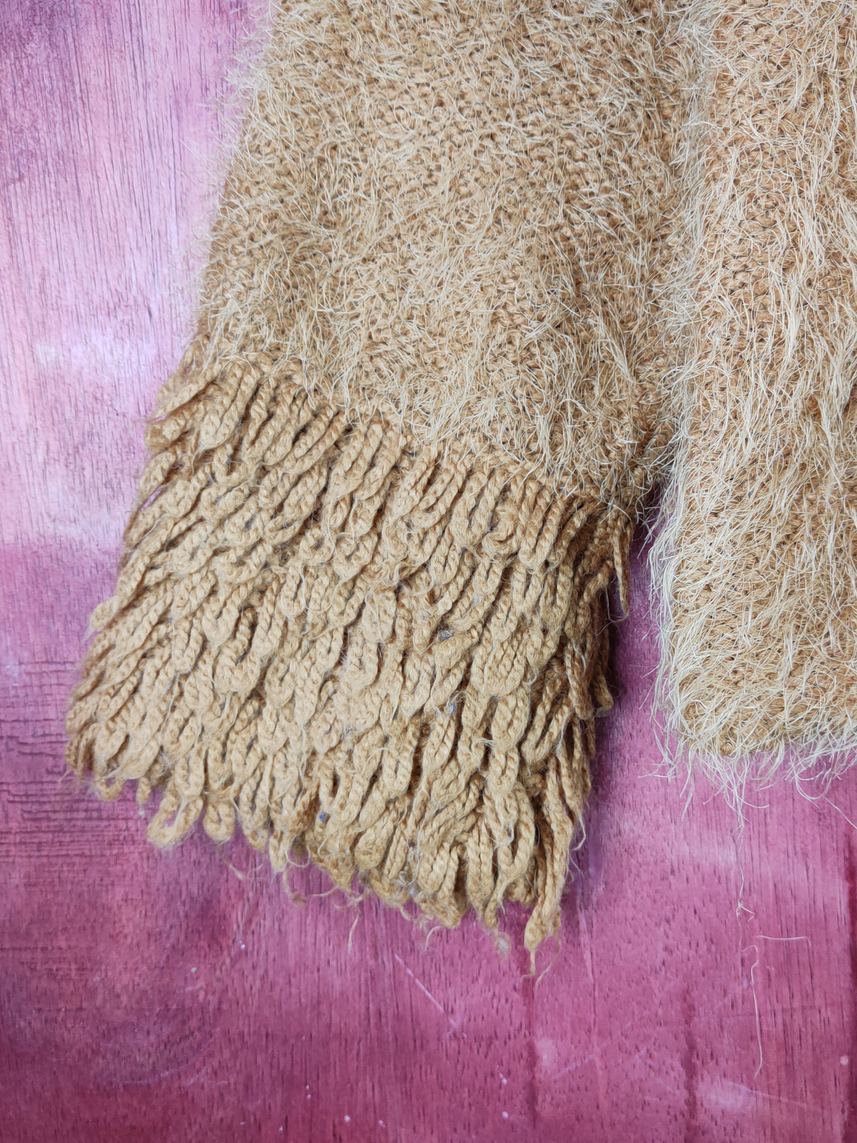 GU GU Brown Shag Shaggy Fur Mohair Knitwear #S1268 Size S / US 4 / IT 40 - 4 Thumbnail