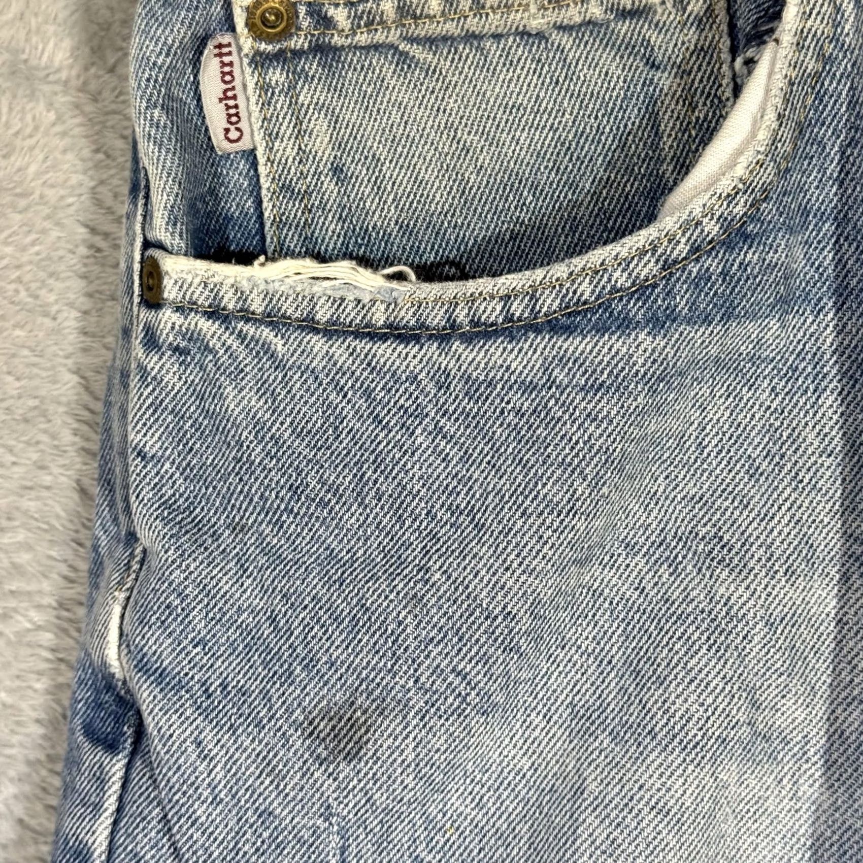 Carhartt VINTAGE Carhartt Jeans Mens 40x30 Blue Relaxed Fit Work Jeans Denim Pants 40x30 Mens Jeans Blue Carhartt Workwear Denim USA 90s Mens Size US 40 / EU 56 - 3 Thumbnail